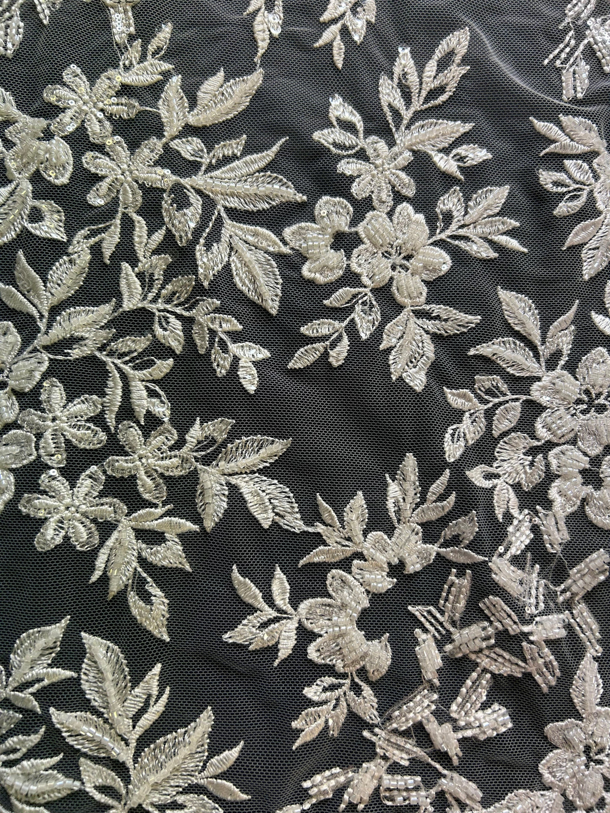 Dentelle Broderie Perlée Ivoire - Zeda