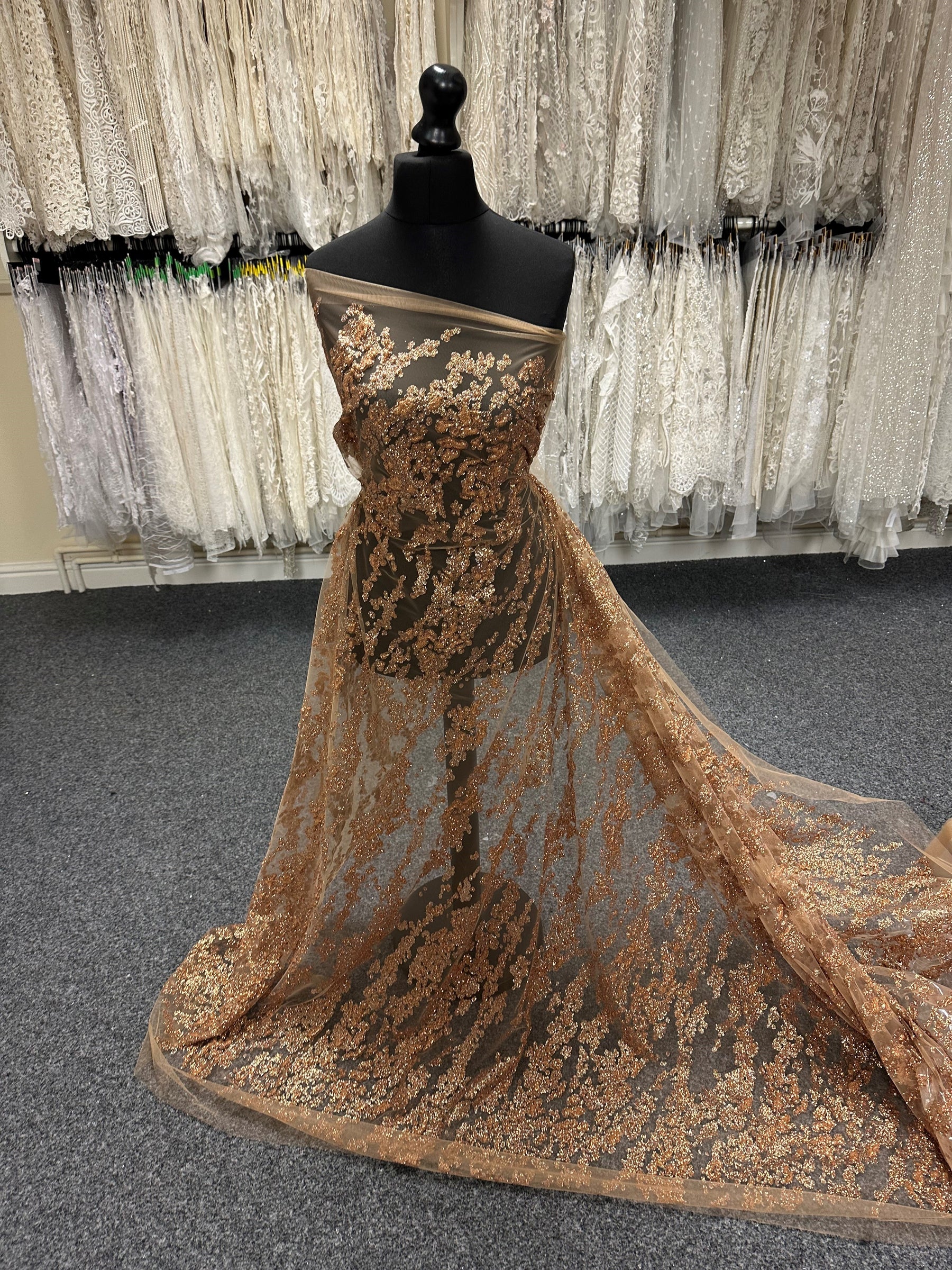 Tulle pailleté bronze - Colby