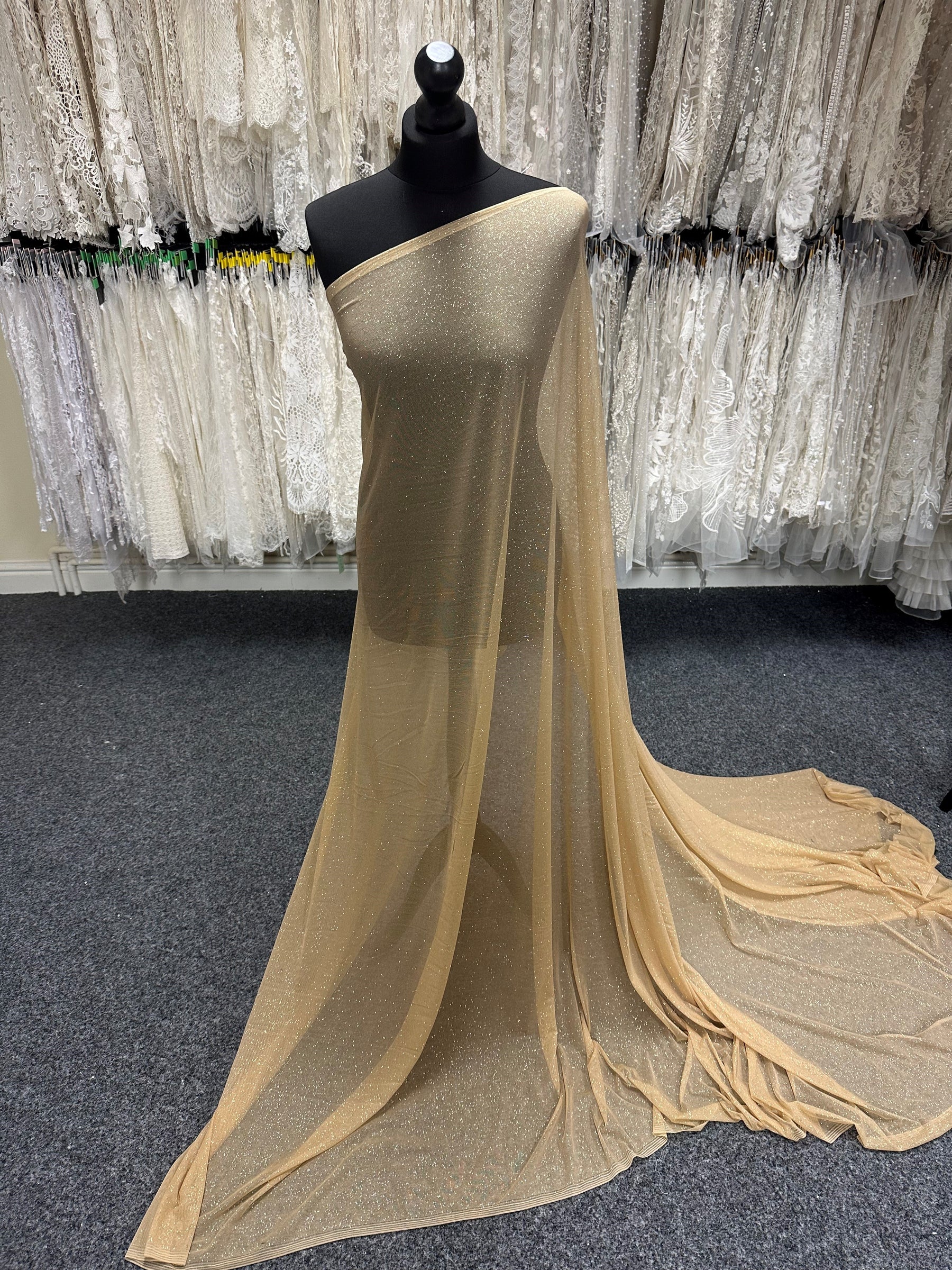 Tissu pailleté extensible doré - Ballerina