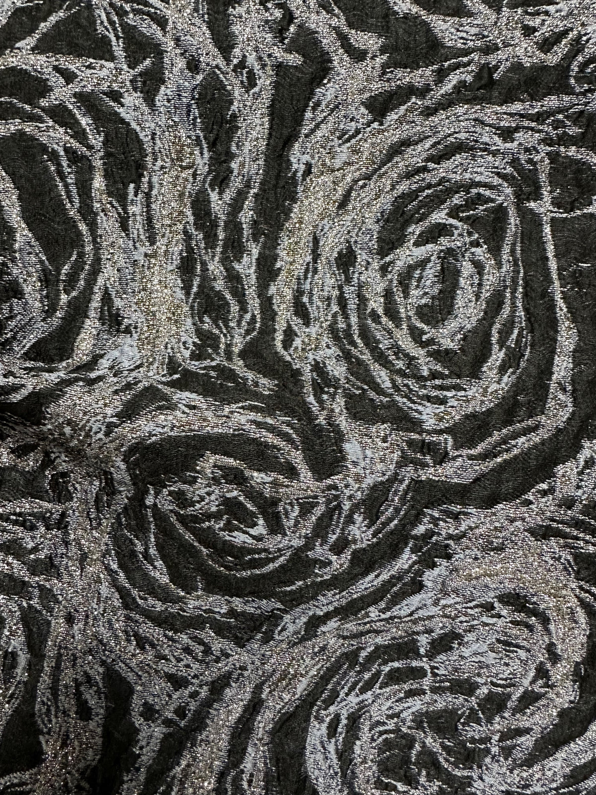 Brocart floral jacquard bleu - Détournement