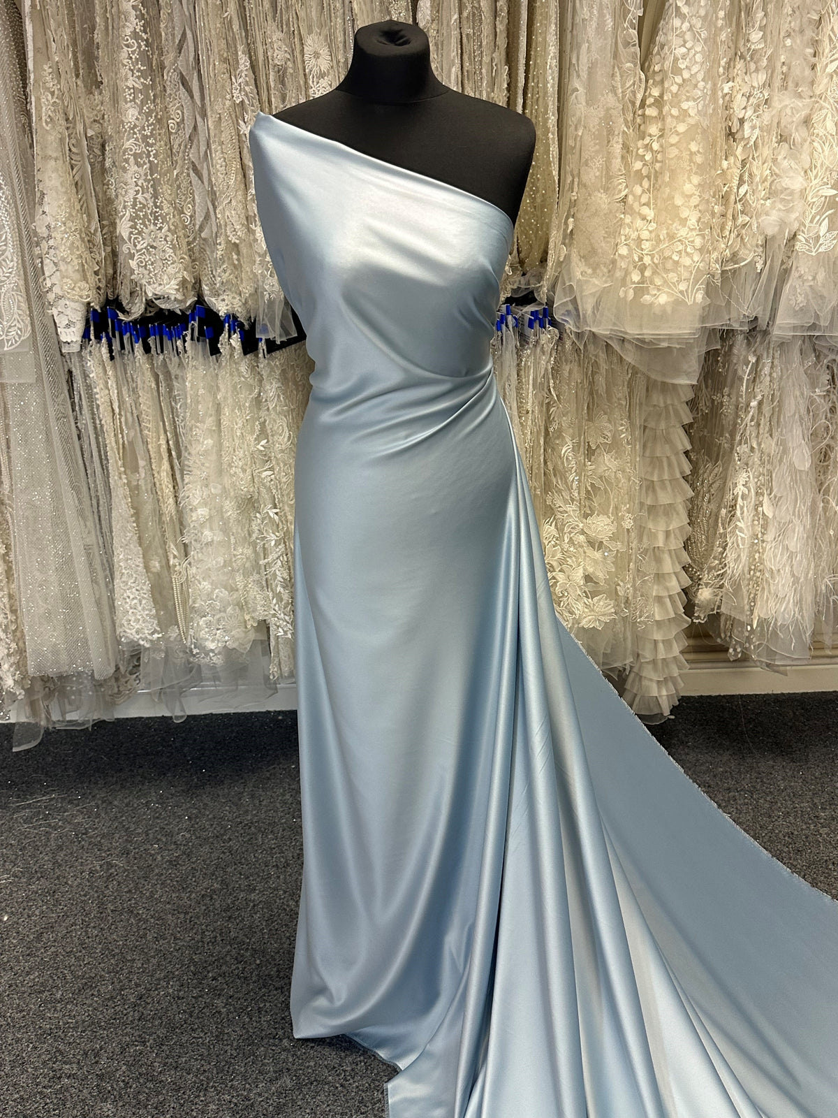 Satin de polyester bleu canard - Trust