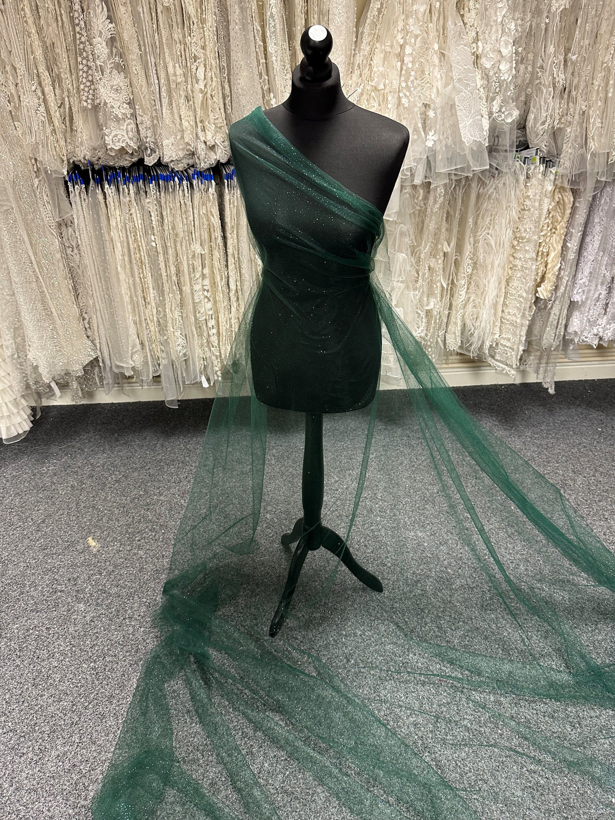 Tulle pailleté vert - Trumpet