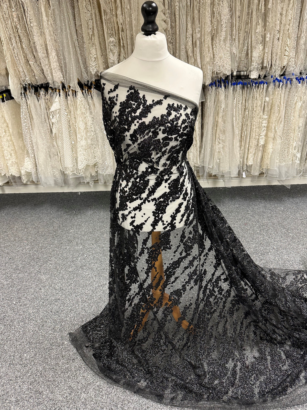 Tulle pailleté noir - Adair