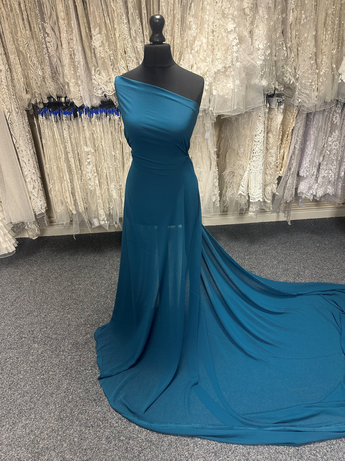 Mousseline de Polyester Bleu Sarcelle - Benevolence