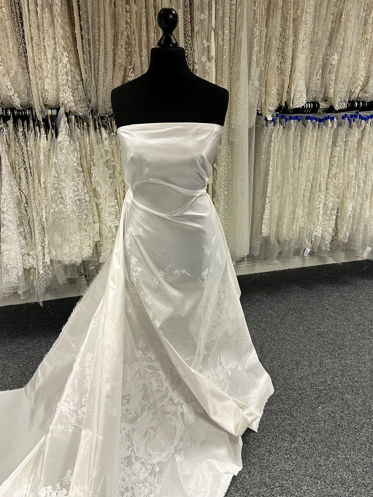 Taffetas de soie imprimé ivoire - Jacquetta