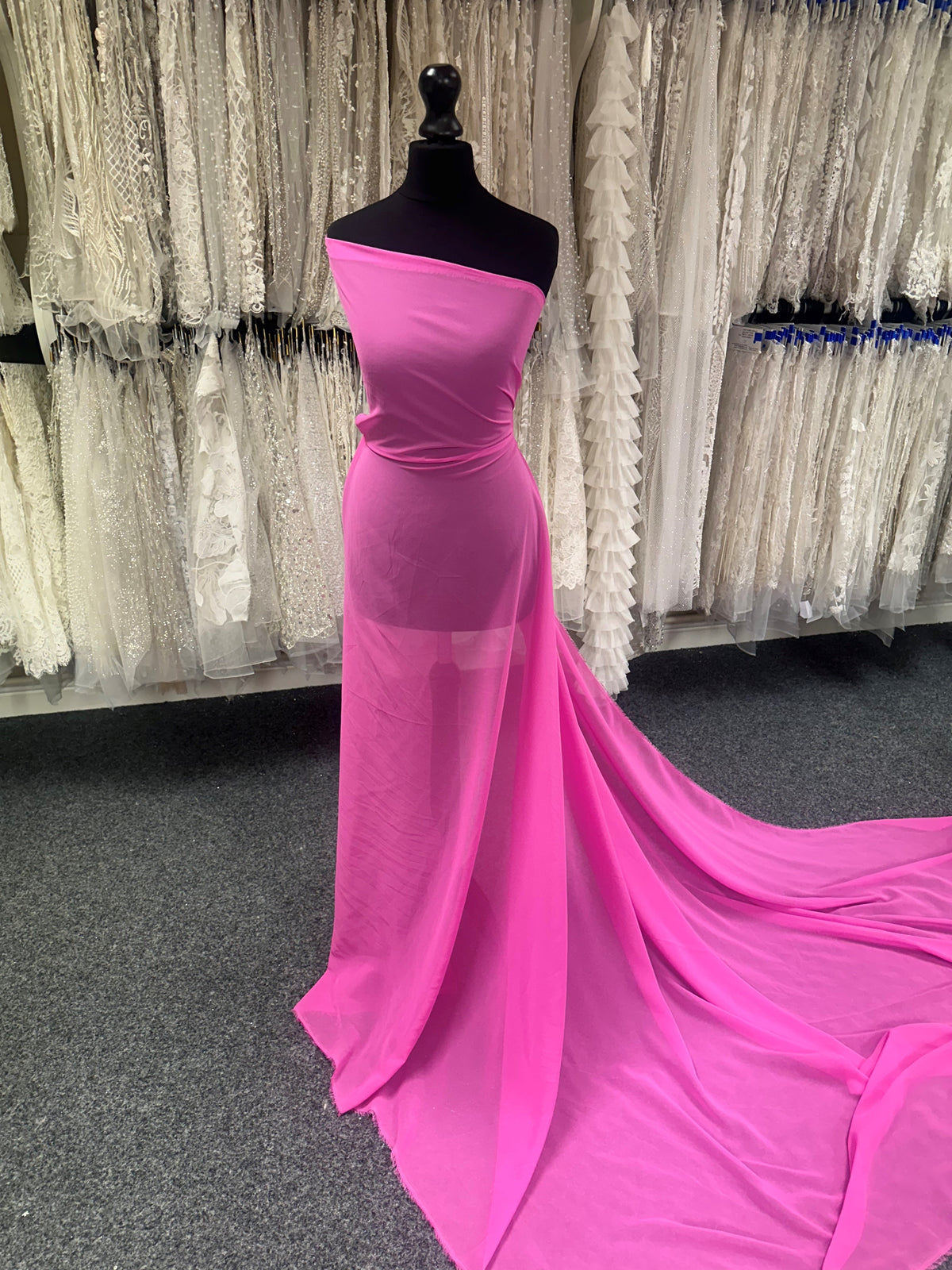 Mousseline de polyester rose fuchsia - Bienveillance