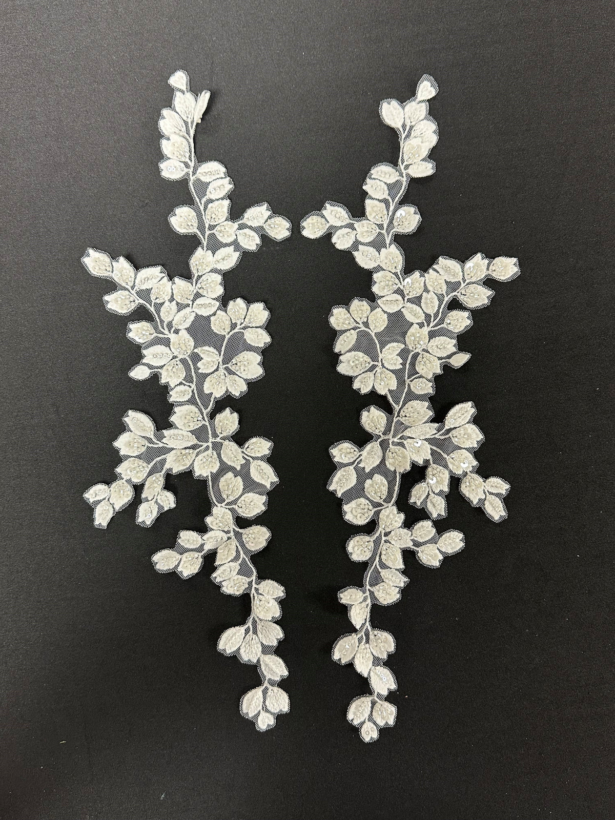 Appliques de dentelle perlée ivoire - Buttercup