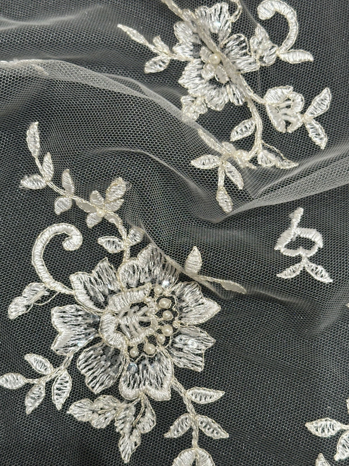 Dentelle perlée ivoire - Languide (CF Lucinda)