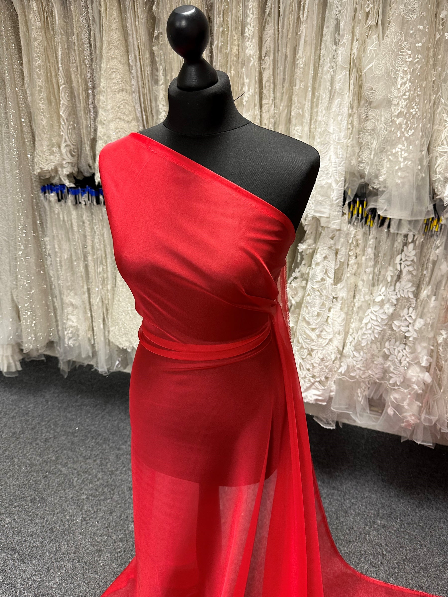 Mousseline de Polyester Rouge - Honesty