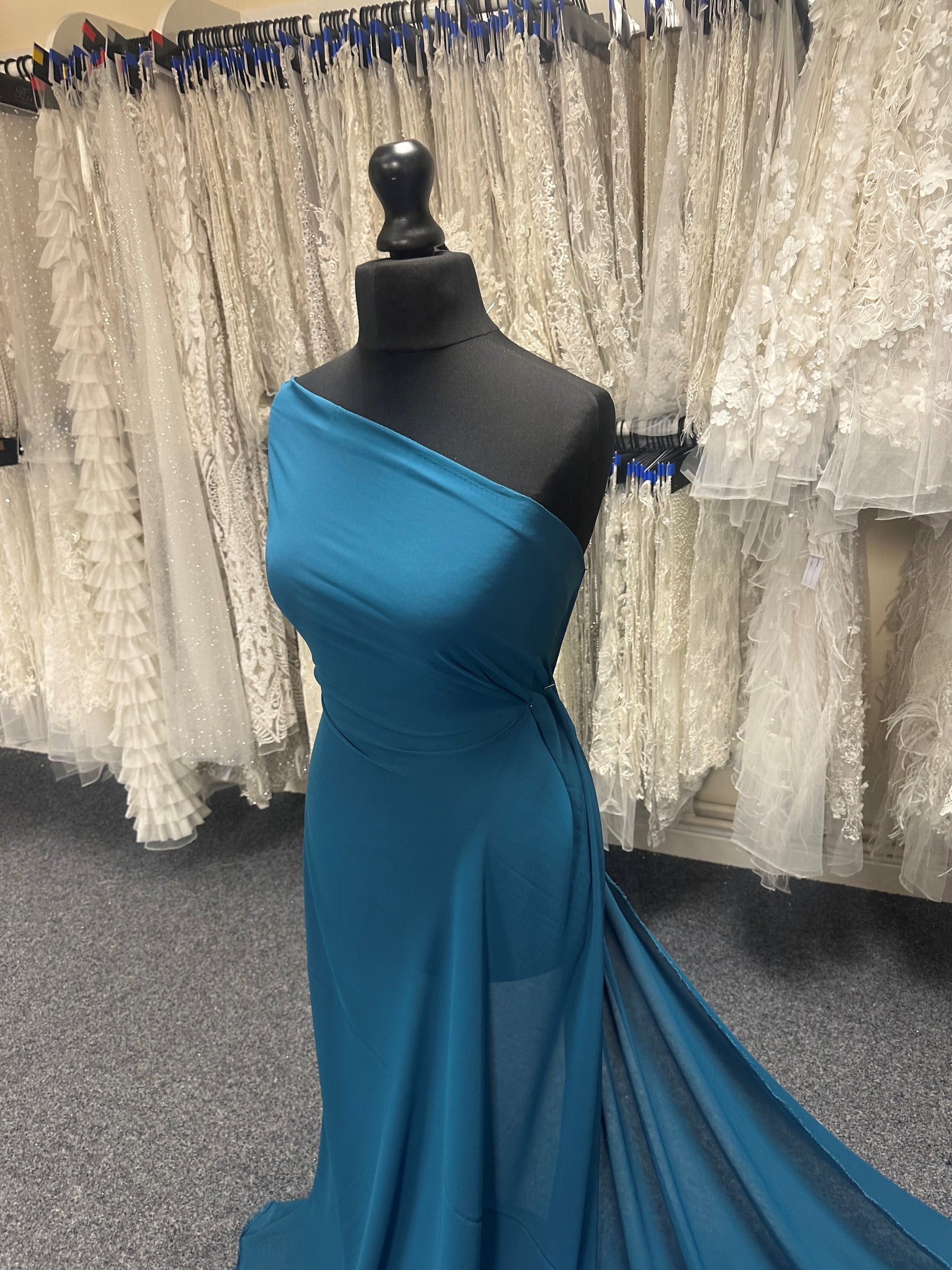 Mousseline de Polyester Bleu Sarcelle - Benevolence