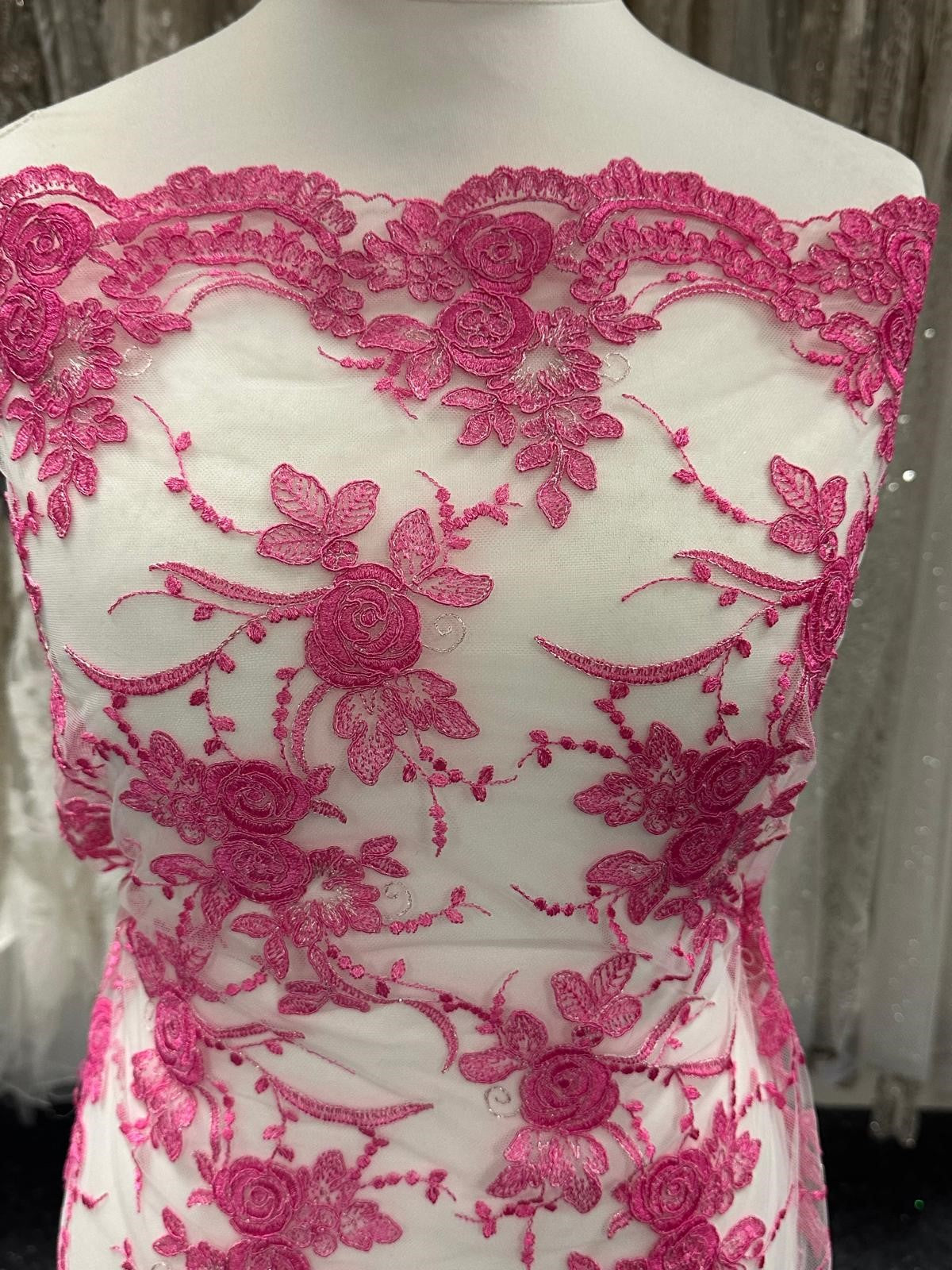 Dentelle rose bonbon - Maria.
