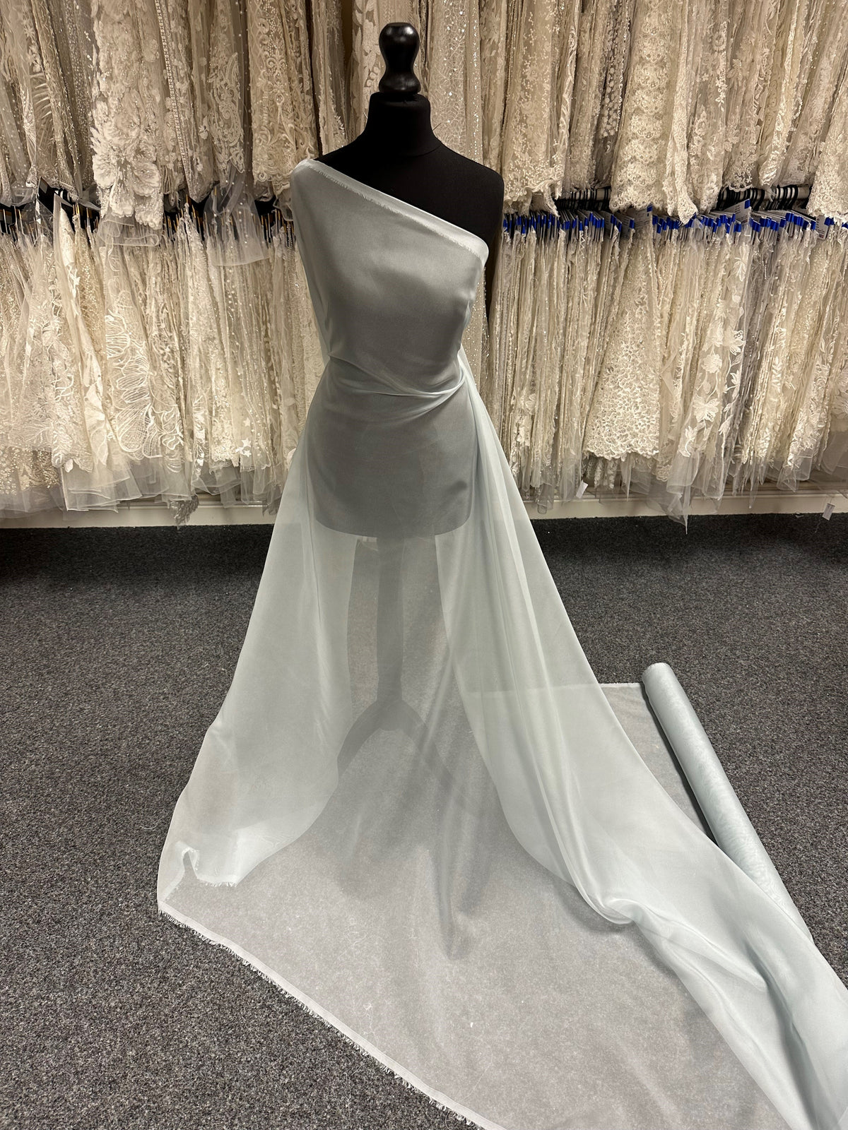 Mousseline de Polyester Bleu Ciel - Honesty