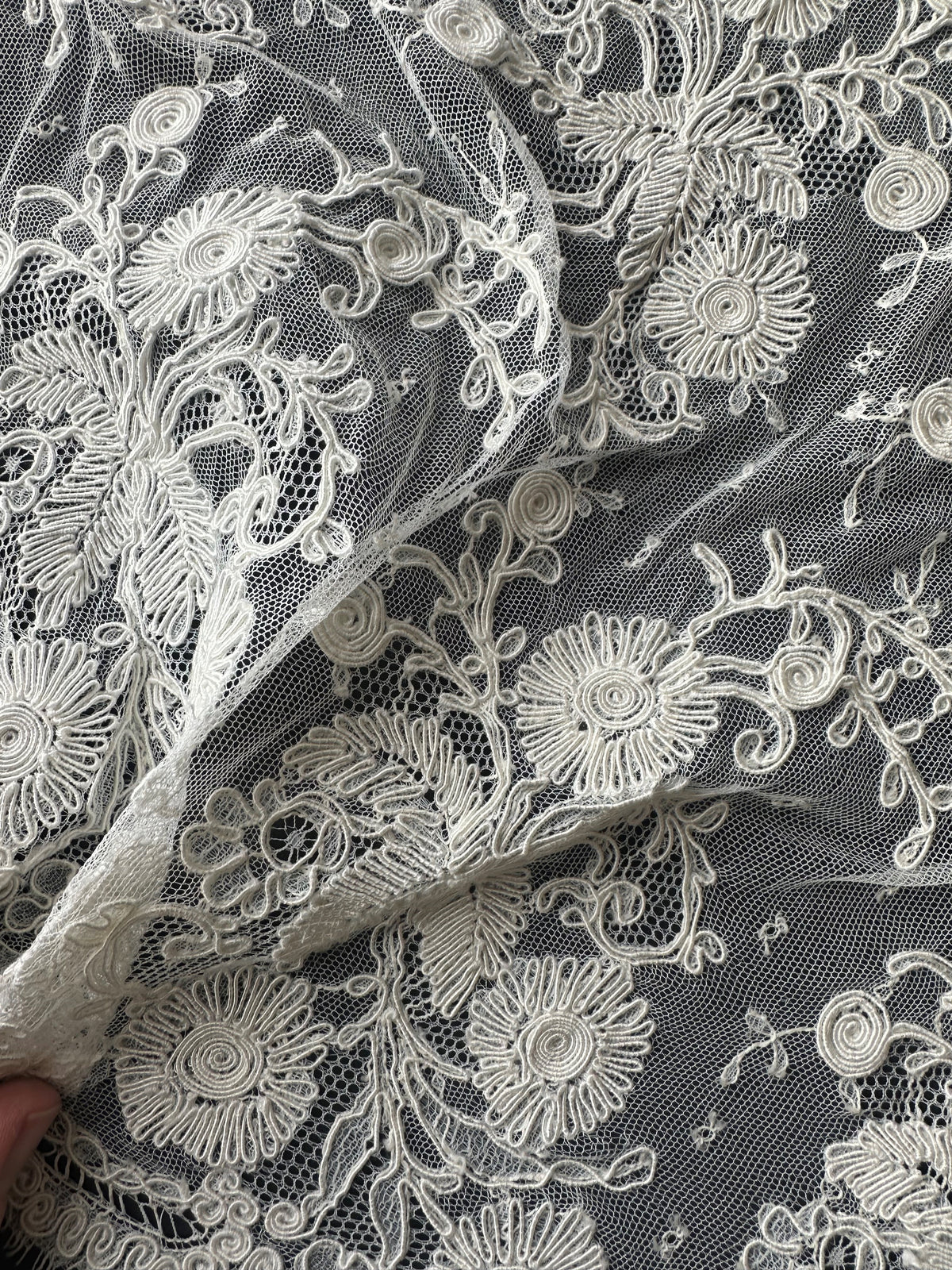 Dentelle de Chantilly ivoire à cordon - Guthrie