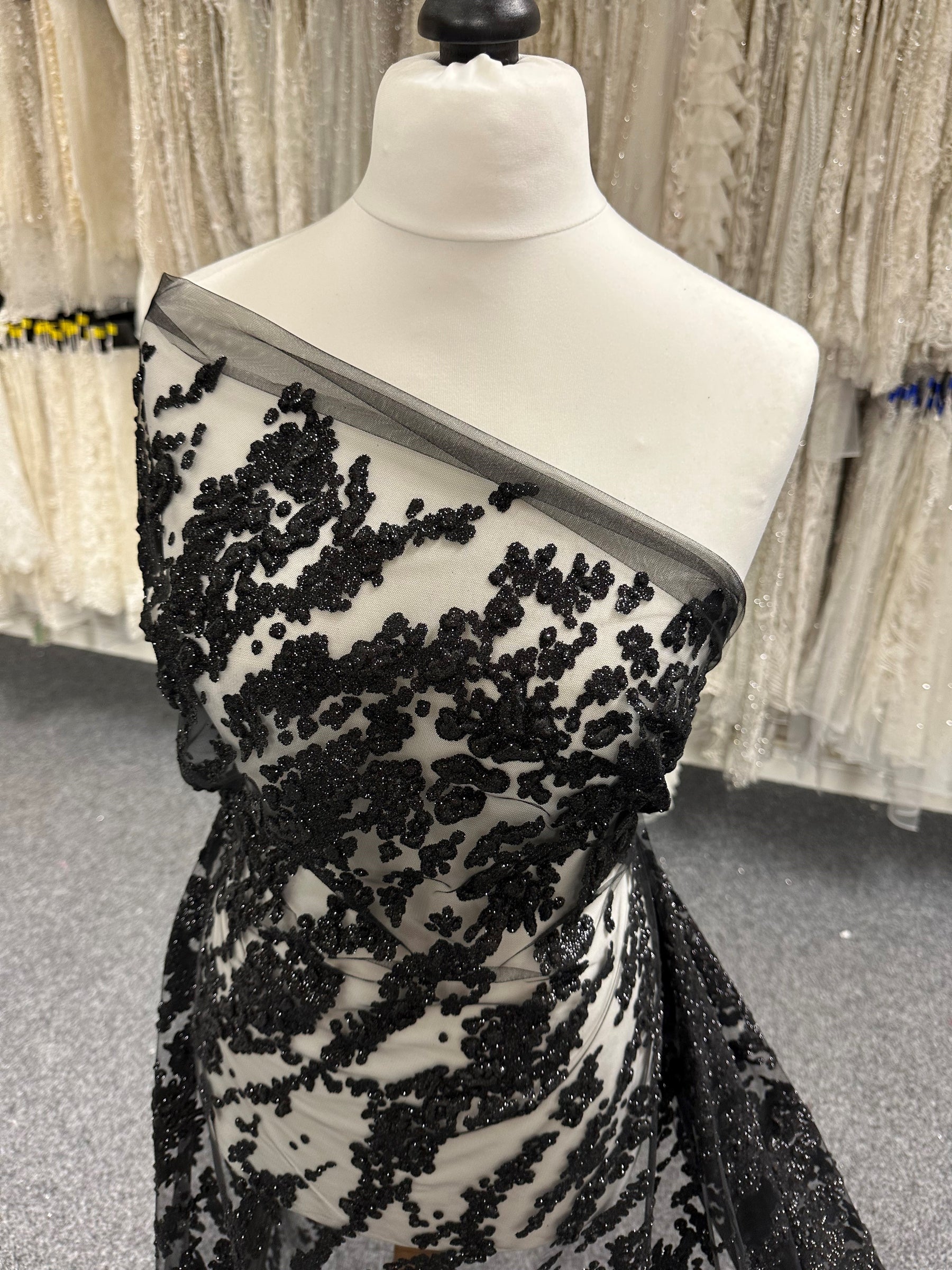 Tulle pailleté noir - Adair