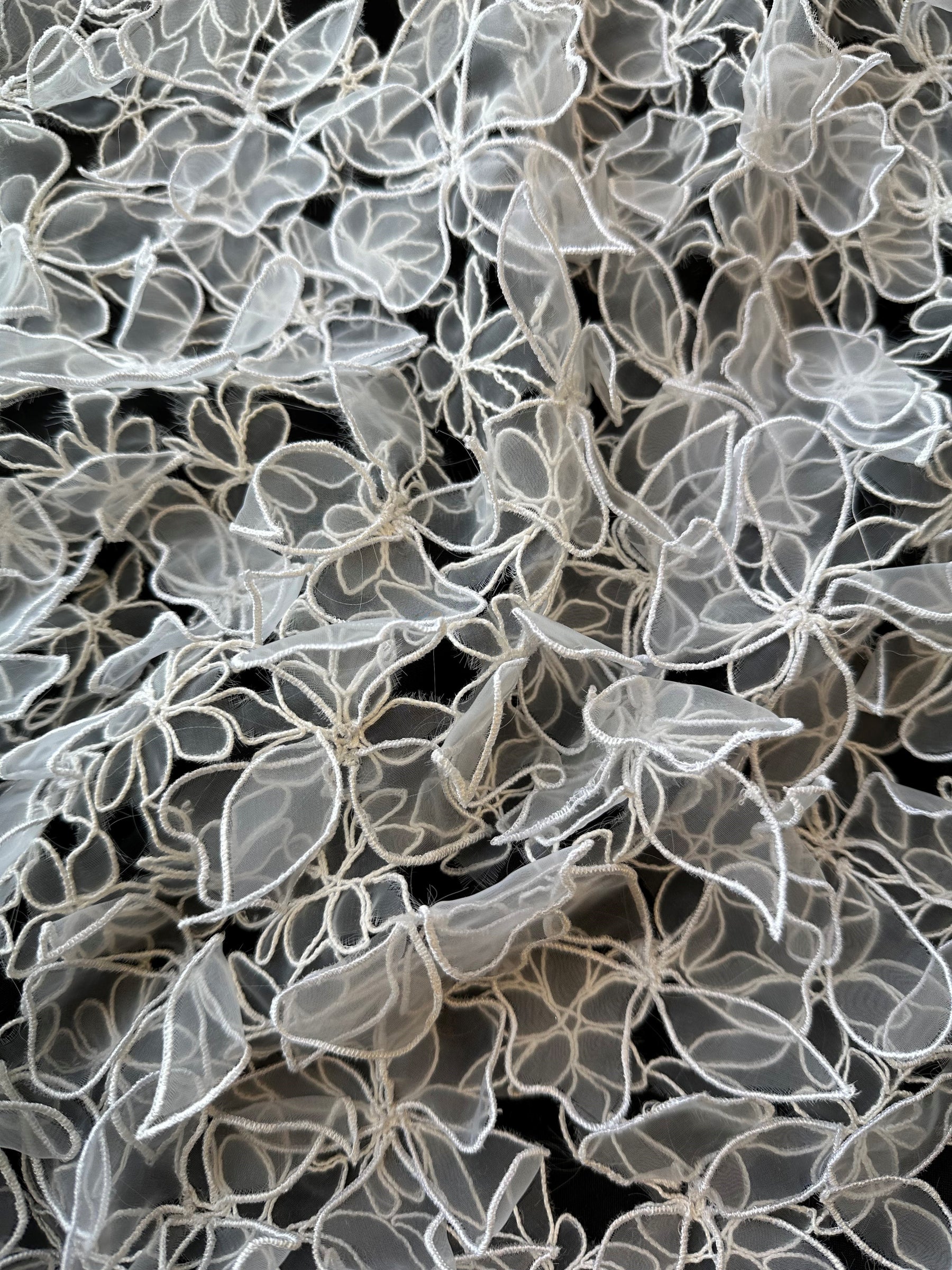 White 3D Organza Lace - Tespiana
