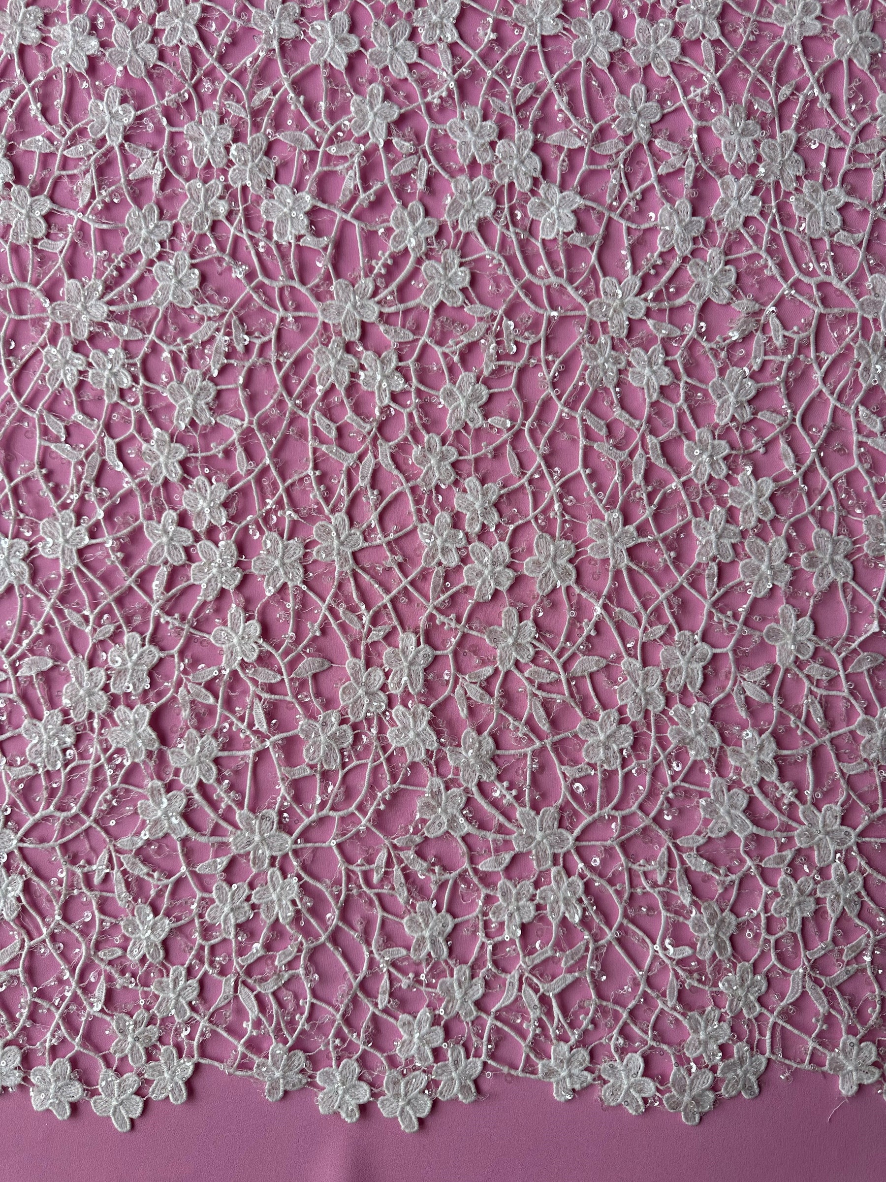 Dentelle guipure perlée ivoire - Minuet