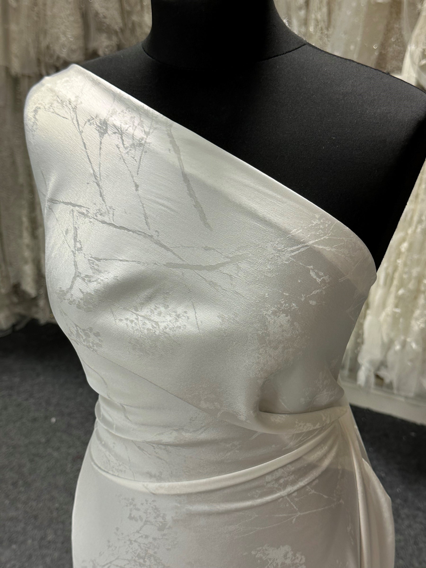 Jacquard de soie ivoire - Echo