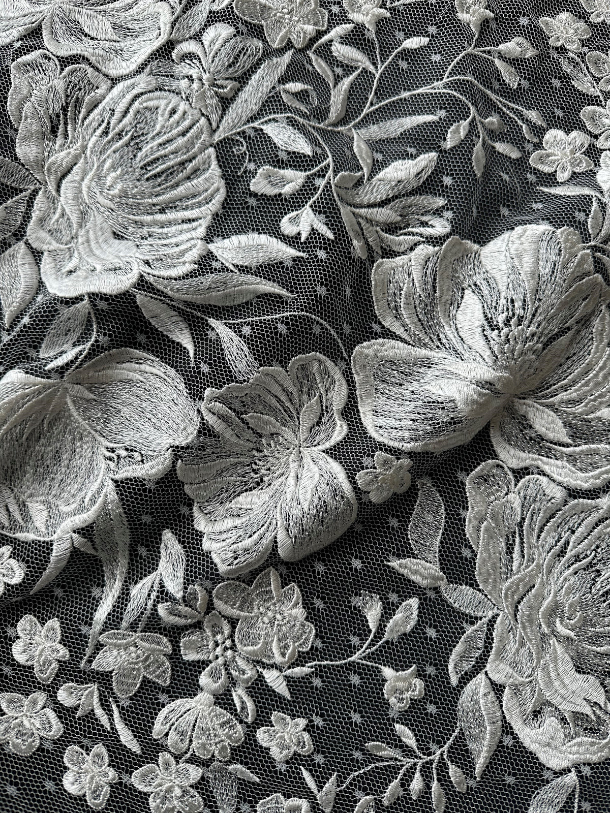 Dentelle brodée italienne ivoire - Landry