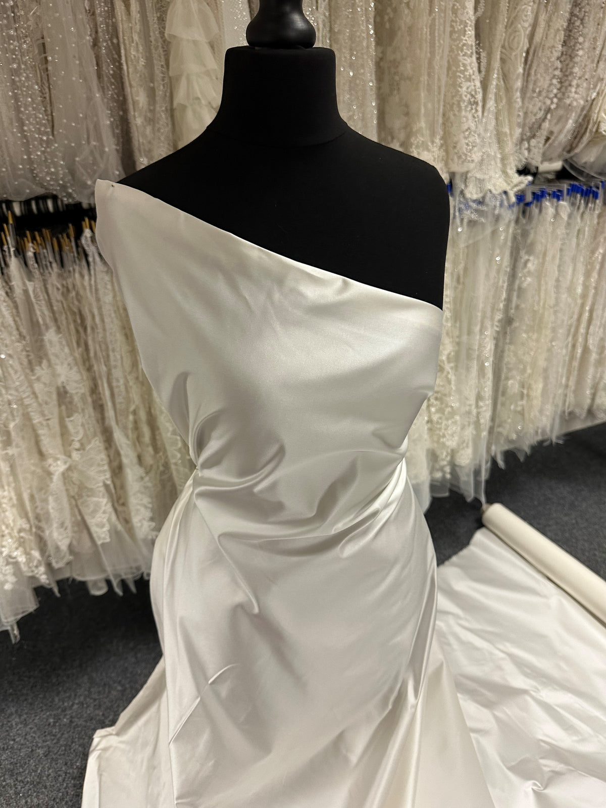 Satin en mélange de coton biologique ivoire - Maturité