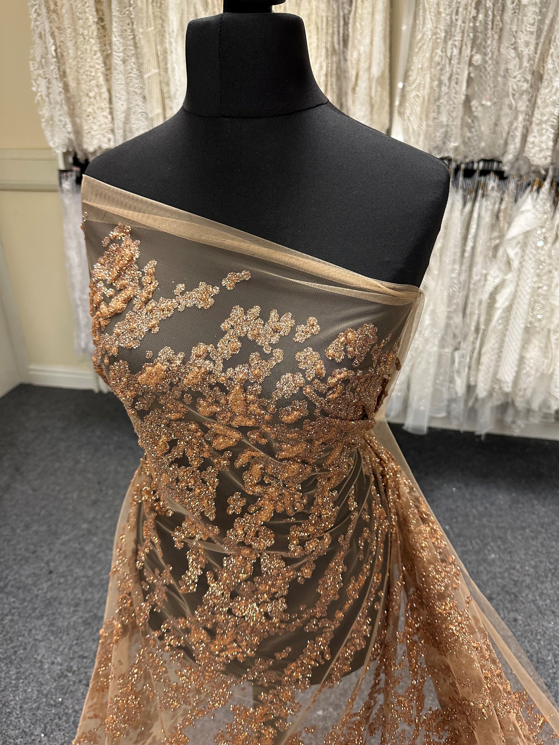 Tulle pailleté bronze - Colby