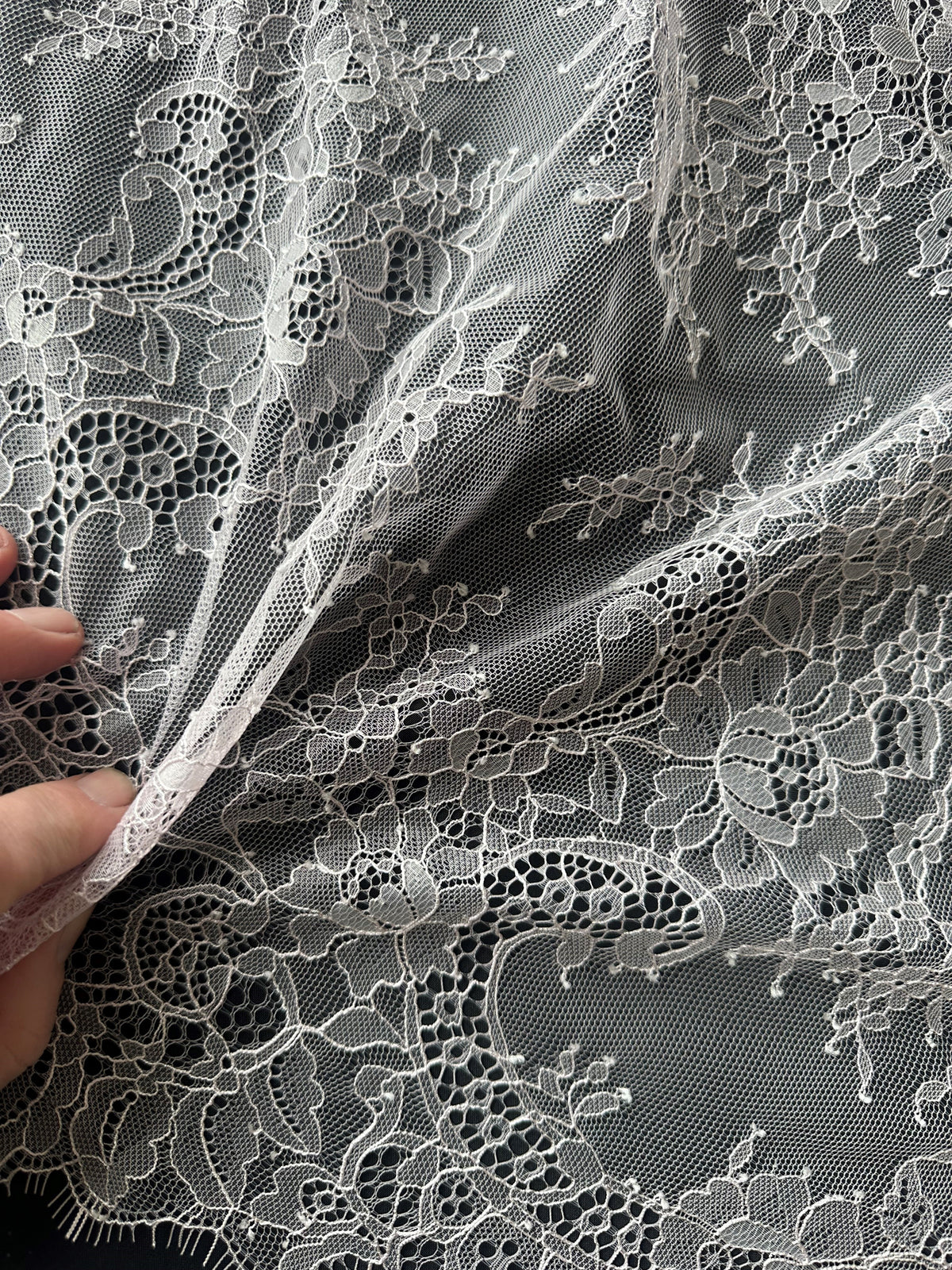 Dentelle Raschel rose - Katherine