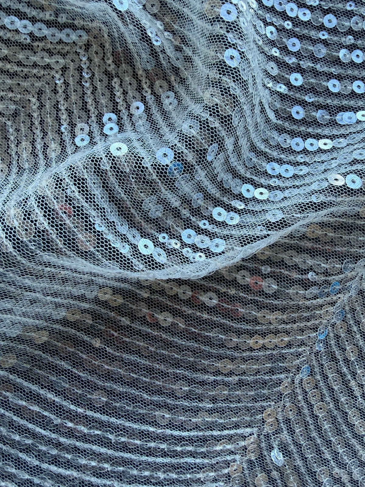 Tulle à sequins brodé bleu ciel – EB3020
