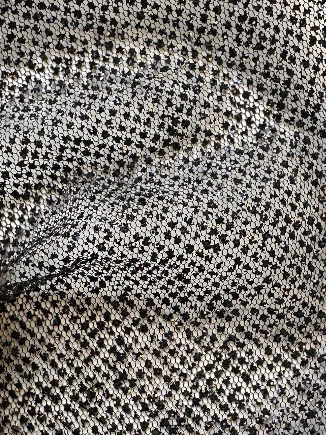 Tulle noir pailleté - Brillant