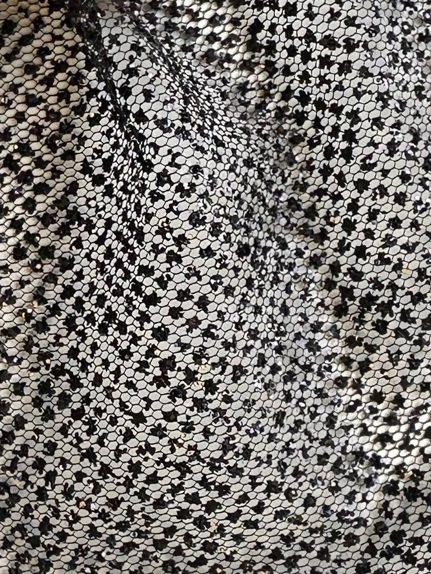 Tulle noir pailleté - Brillant