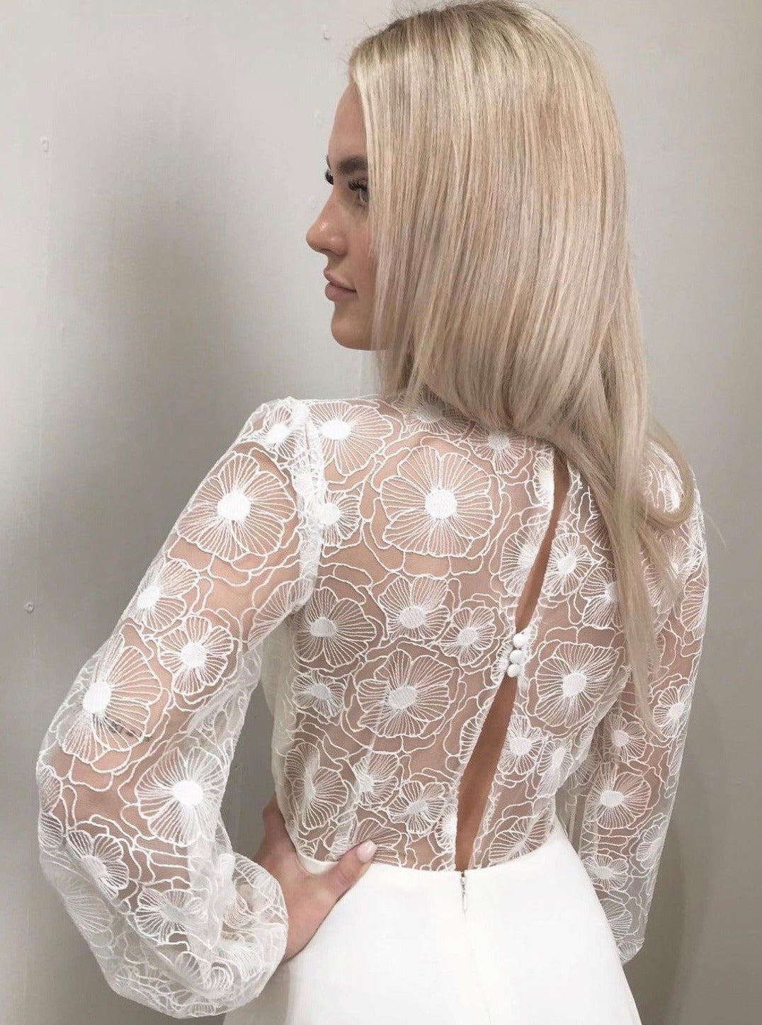 Dentelle brodée ivoire - Arlo