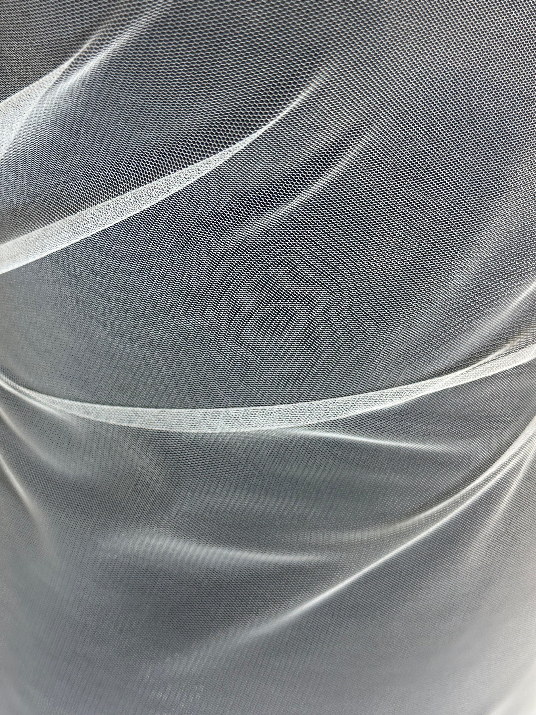 Tulle extensible en nylon ivoire - Bearing