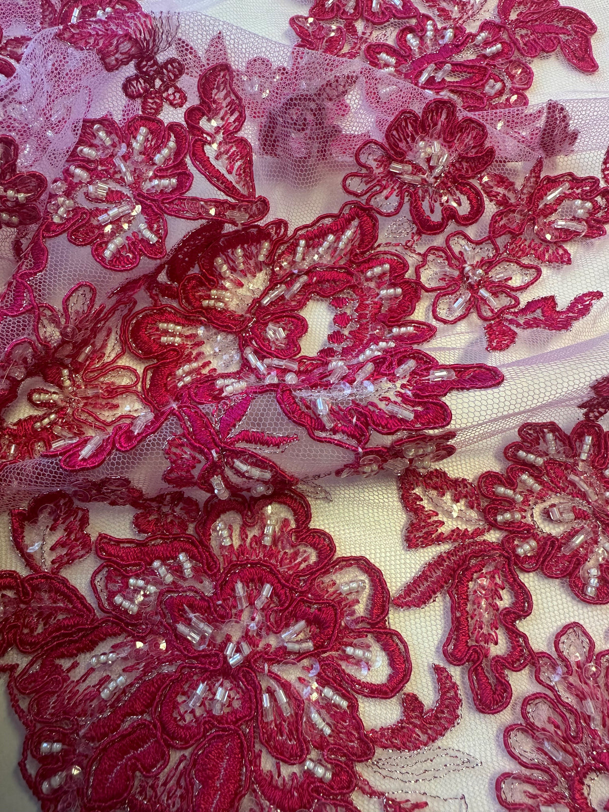 Dentelle rose bonbon - Victoria.