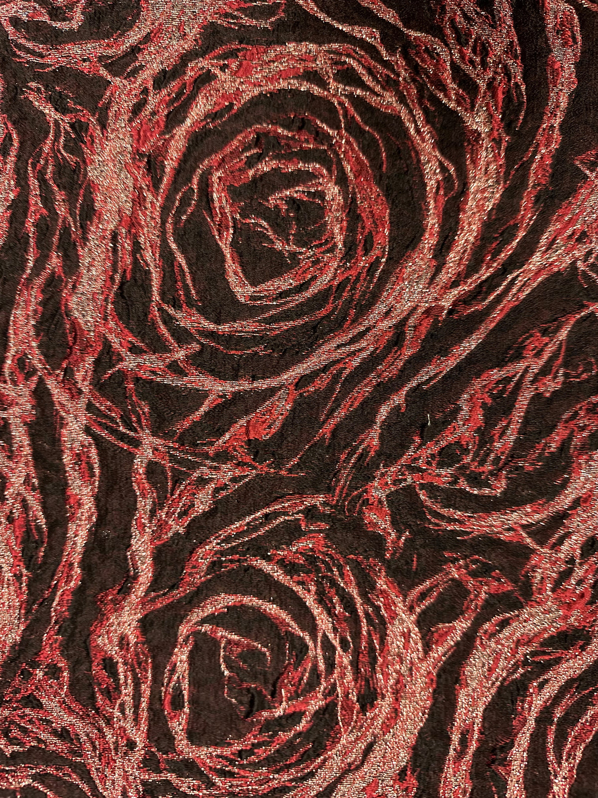 Red Jacquard Floral Brocade - Hijack