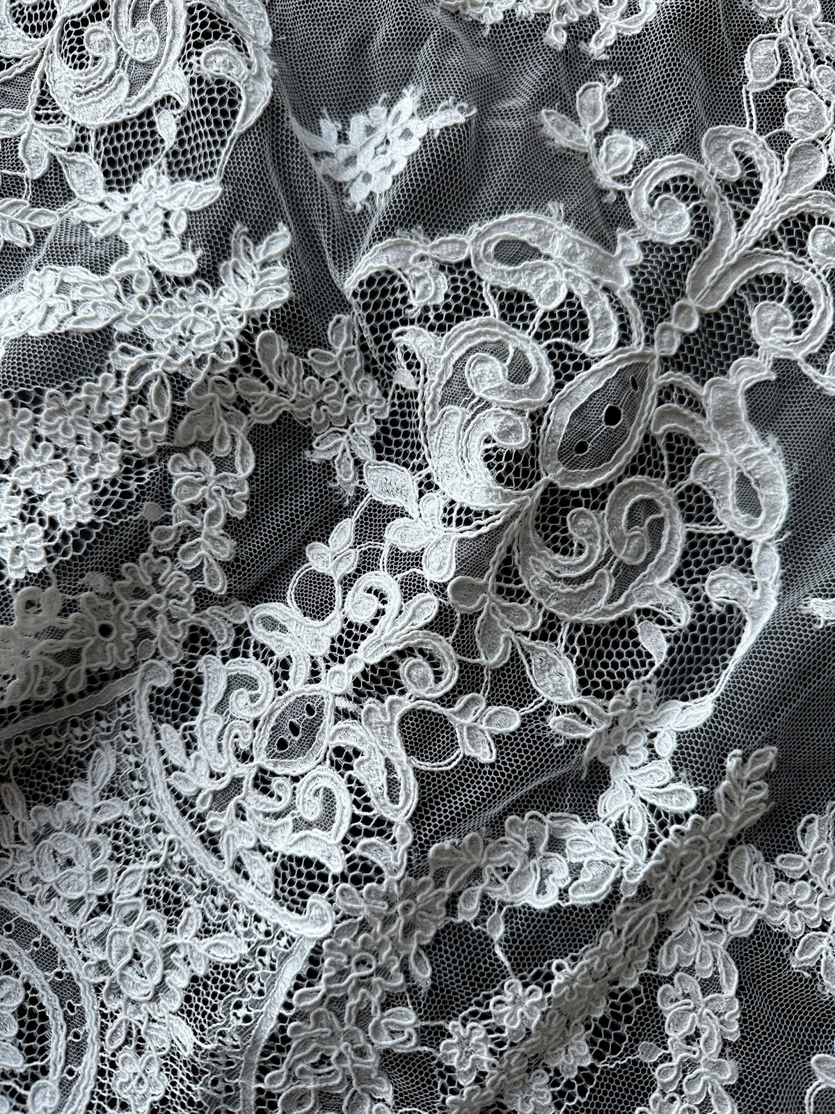Ivory Corded Chantilly Lace - Raleigh