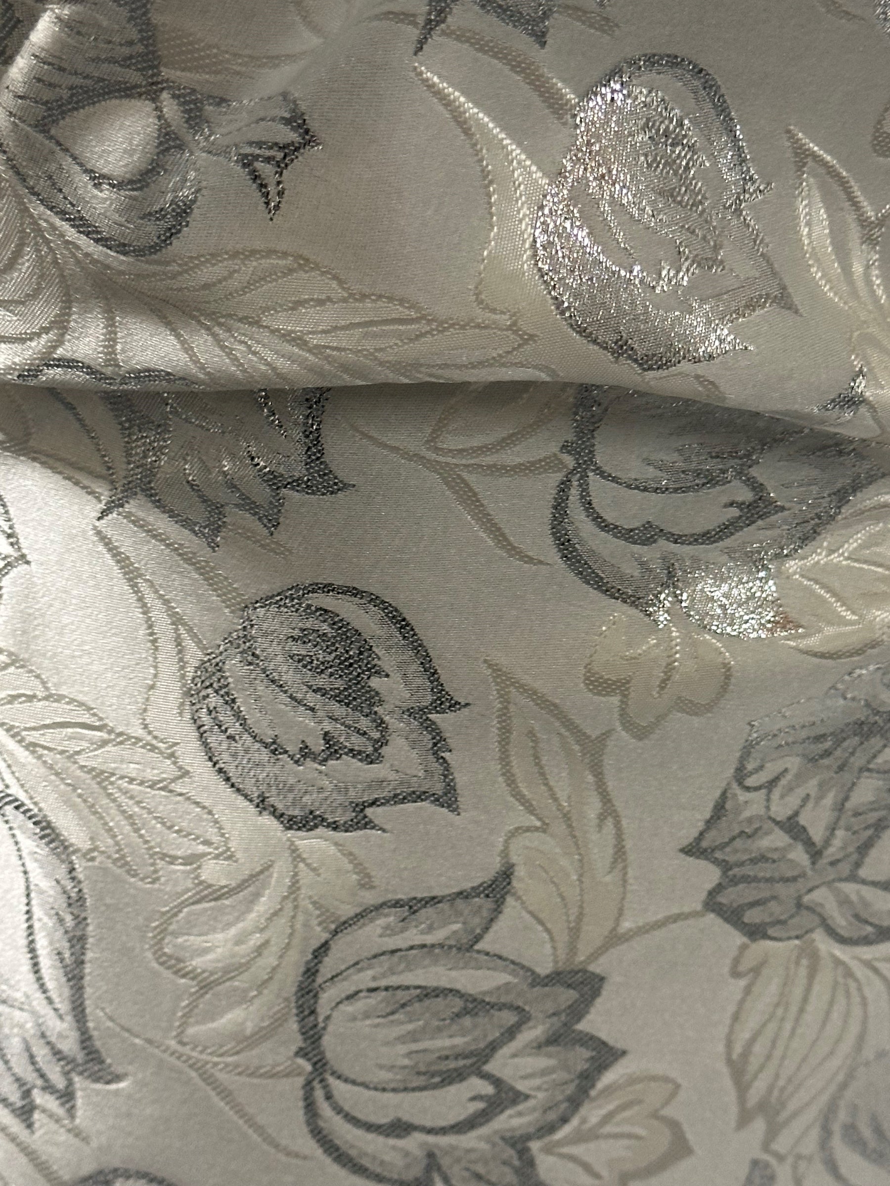 Tissu brocart argenté - Trisha