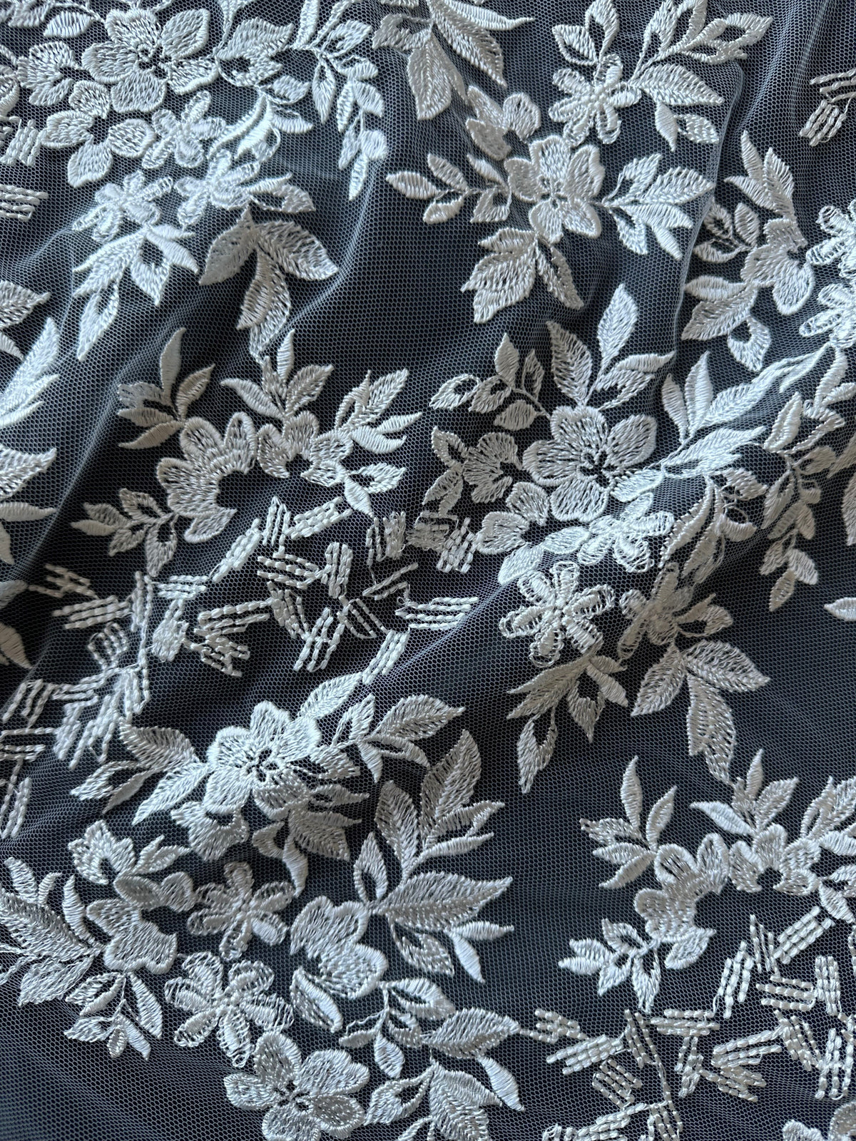 Dentelle brodée ivoire - Nuria