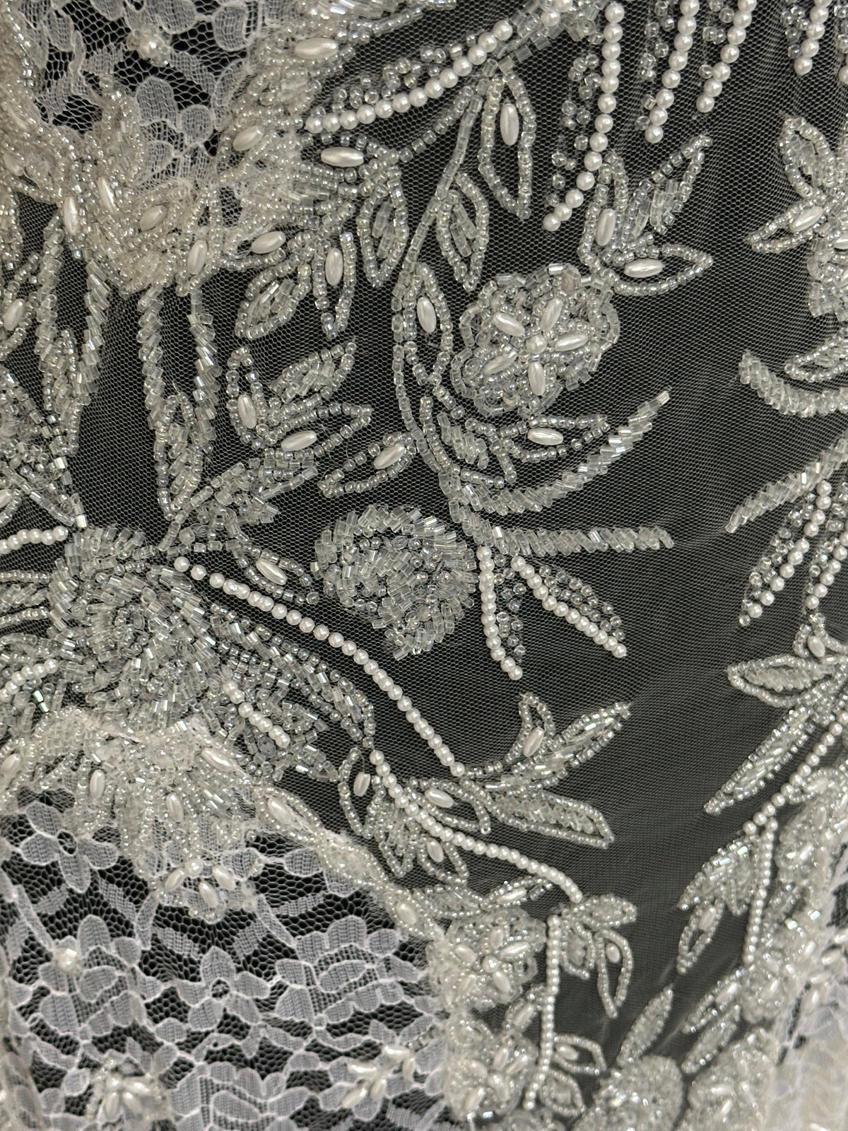 Dentelle perlée ivoire - Kelly