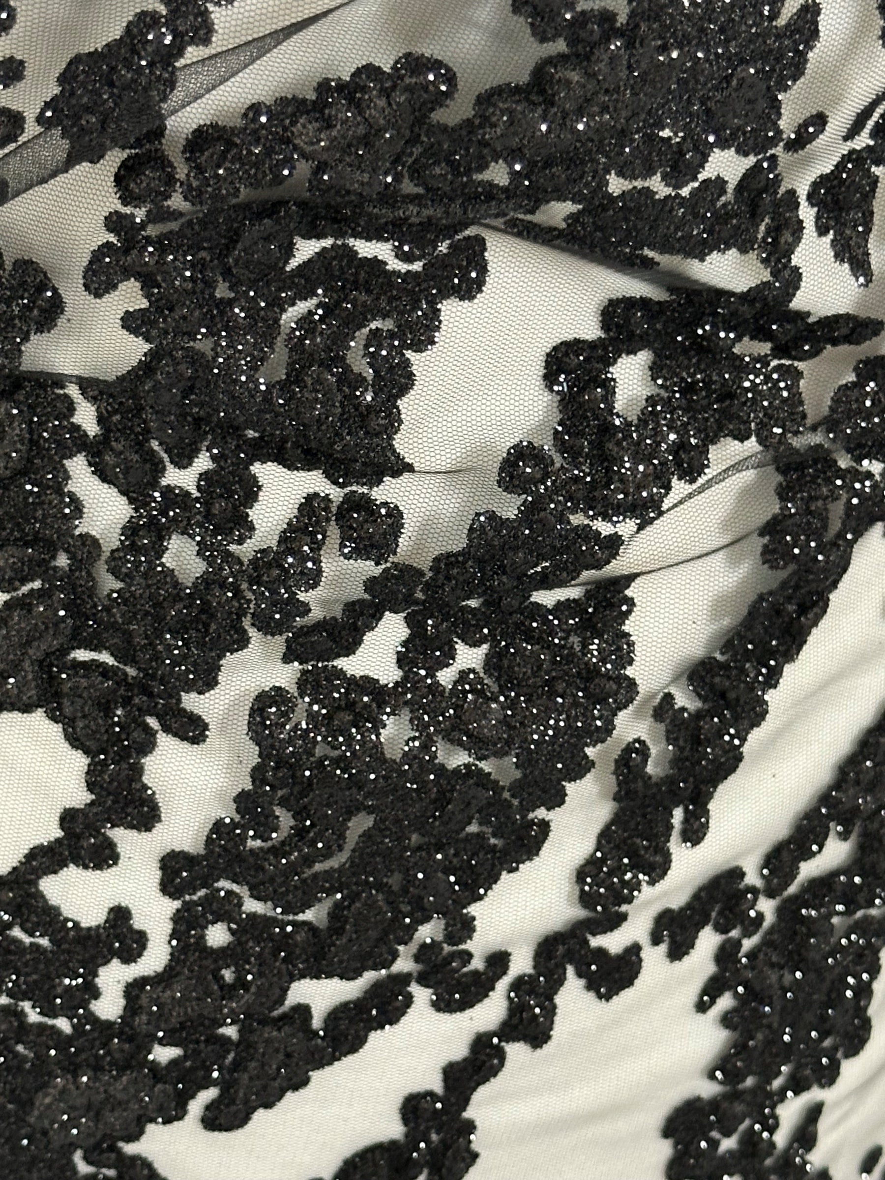 Tulle pailleté noir - Adair