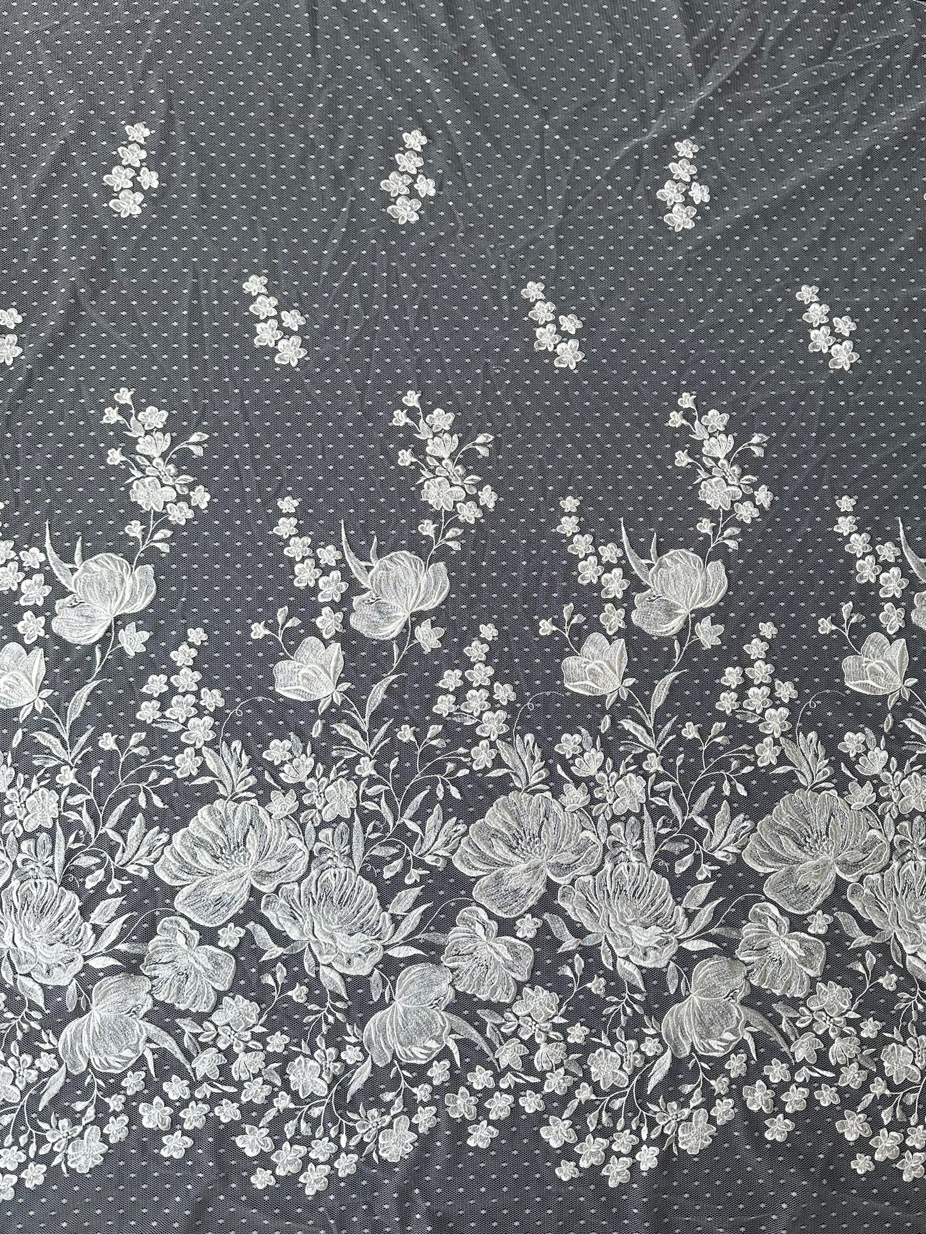 Dentelle brodée italienne ivoire - Landry
