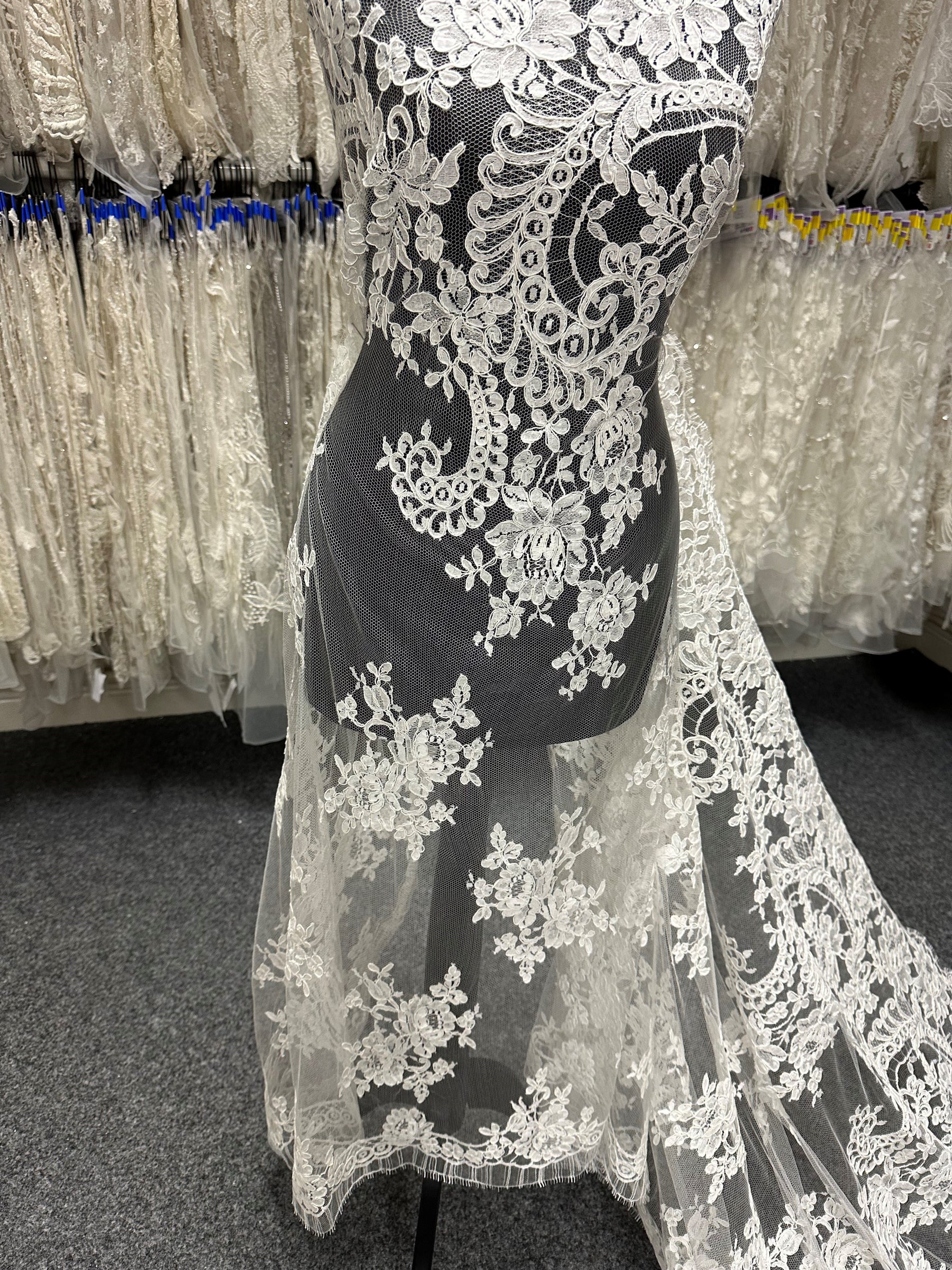 Ivory Corded Chantilly Lace - Zaya