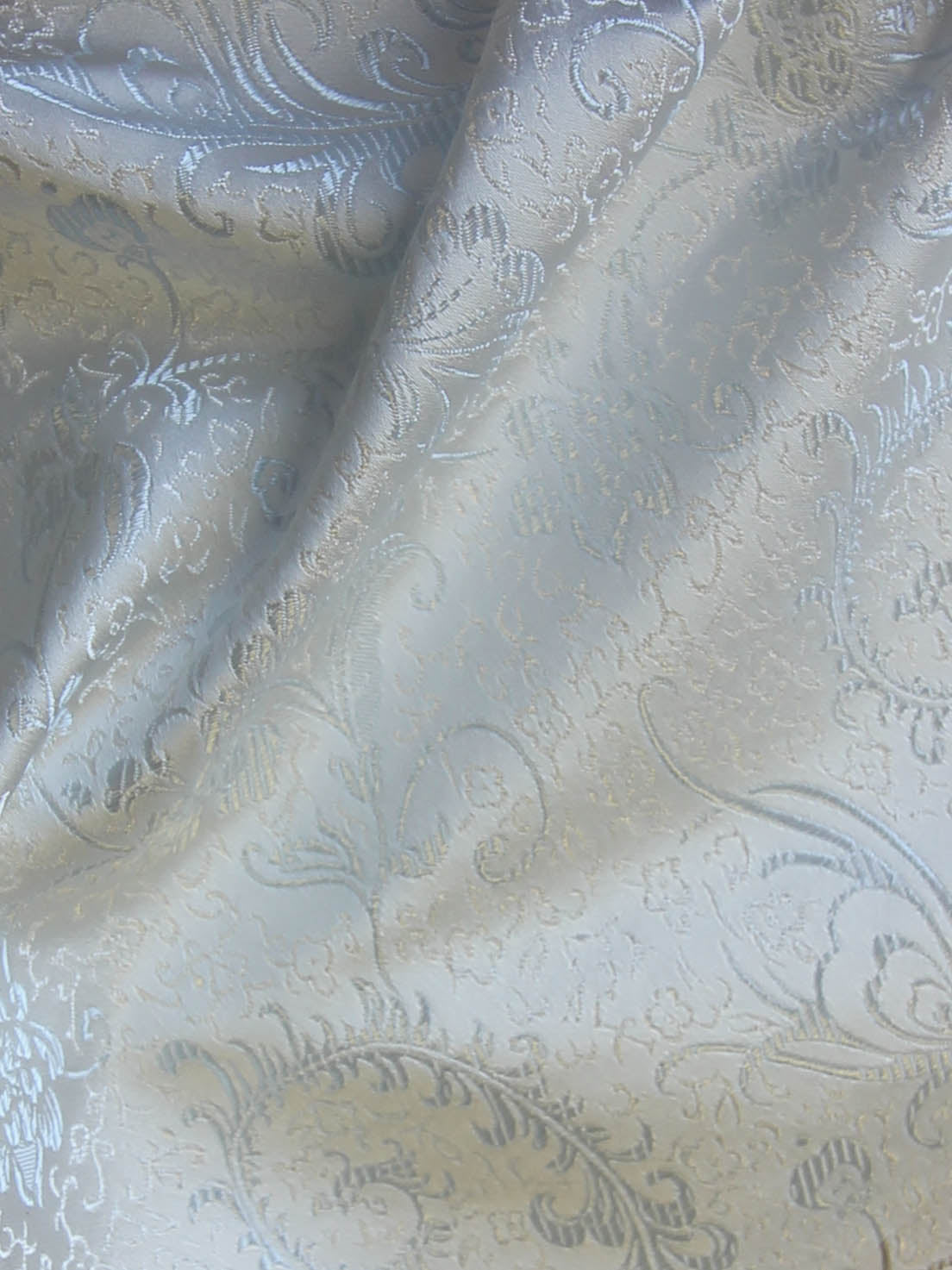 Tissu Jacquard Ivoire & Céleste - Malaga
