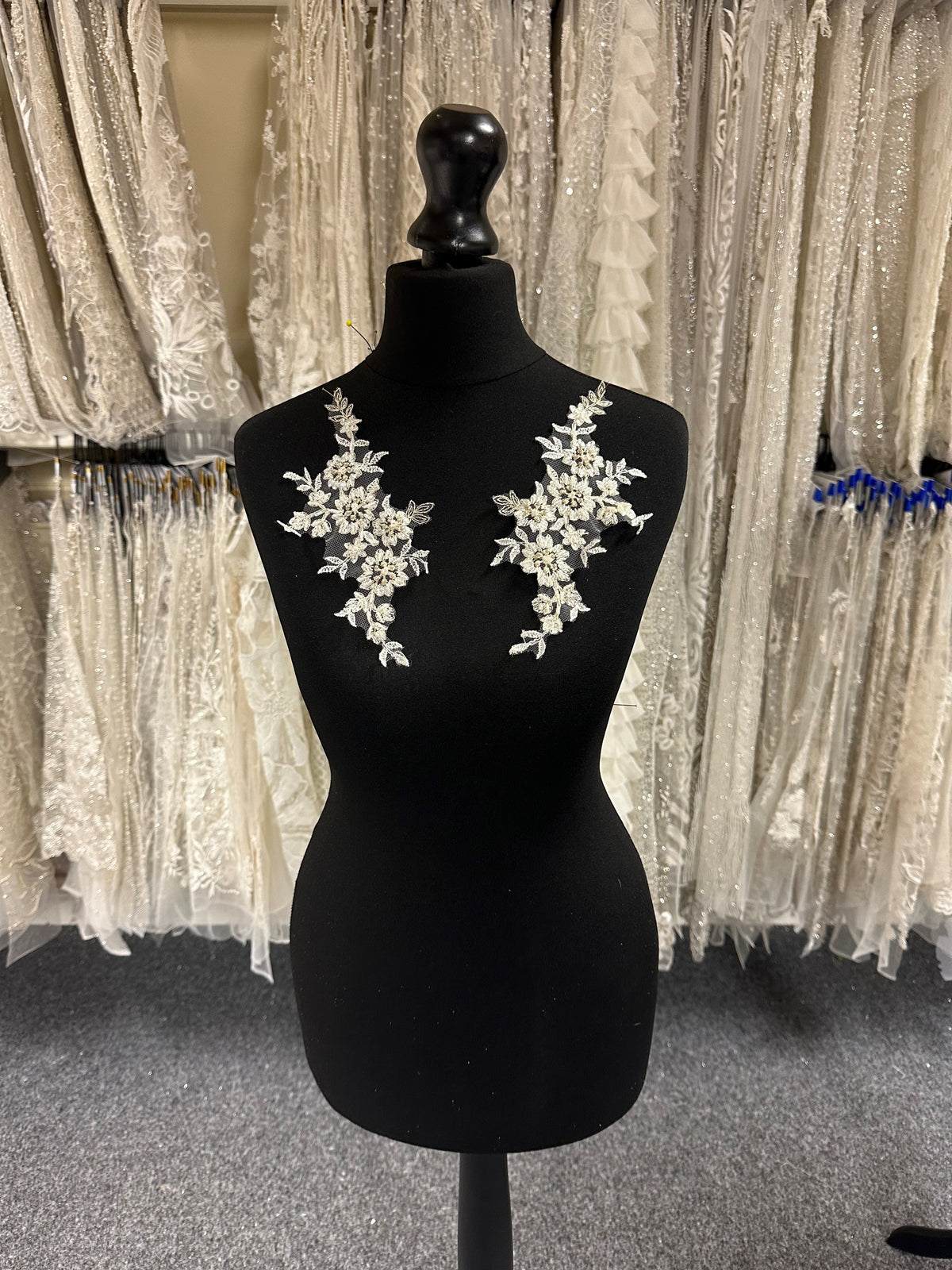 Appliques en dentelle perlée ivoire - Noisy