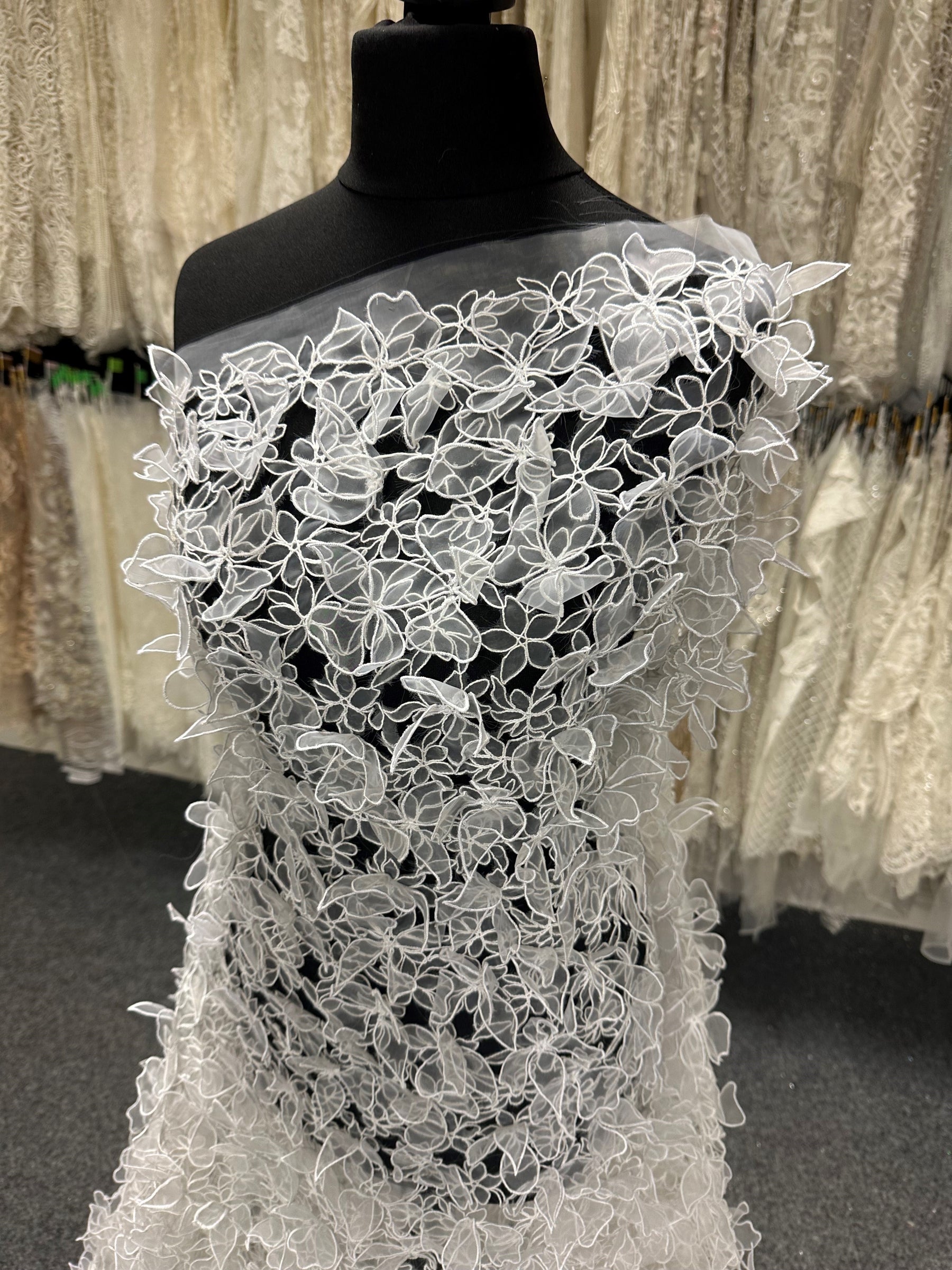 White 3D Organza Lace - Tespiana