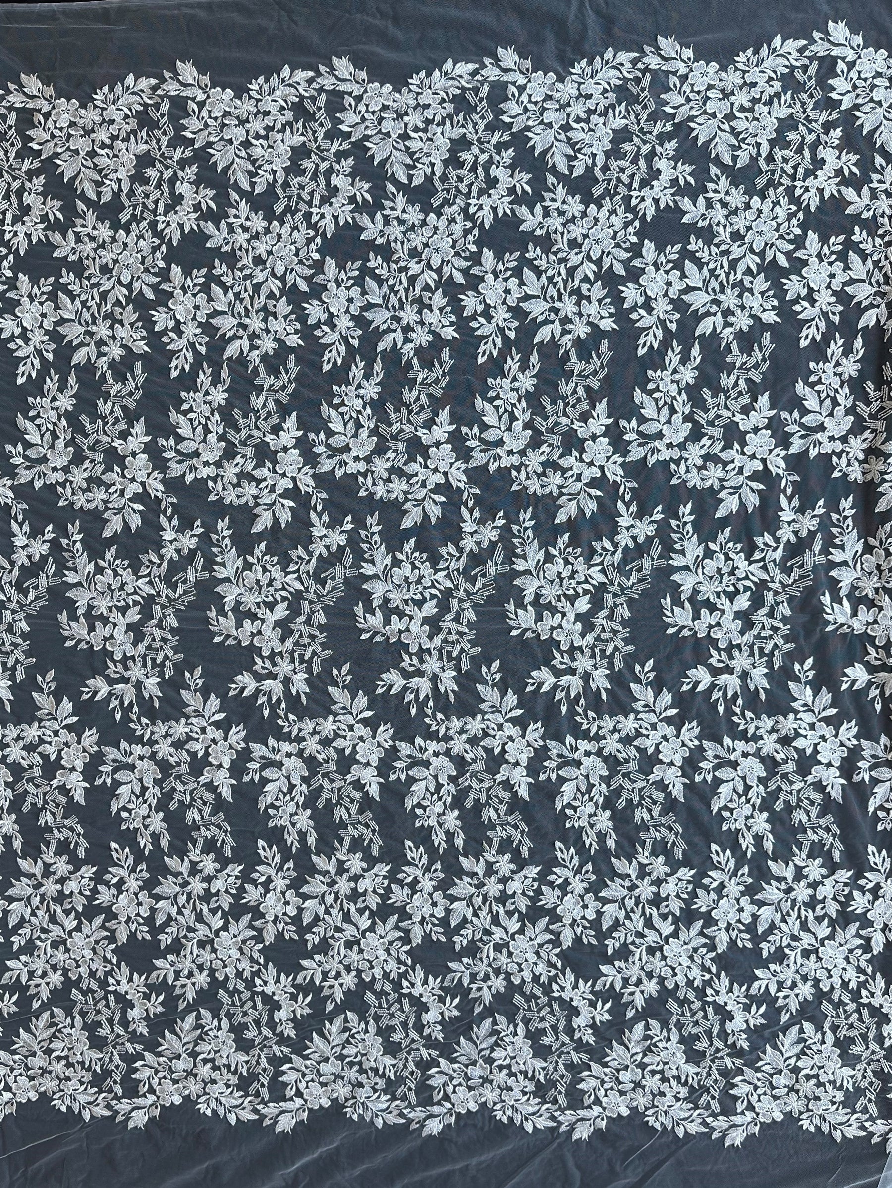 Dentelle brodée ivoire - Nuria