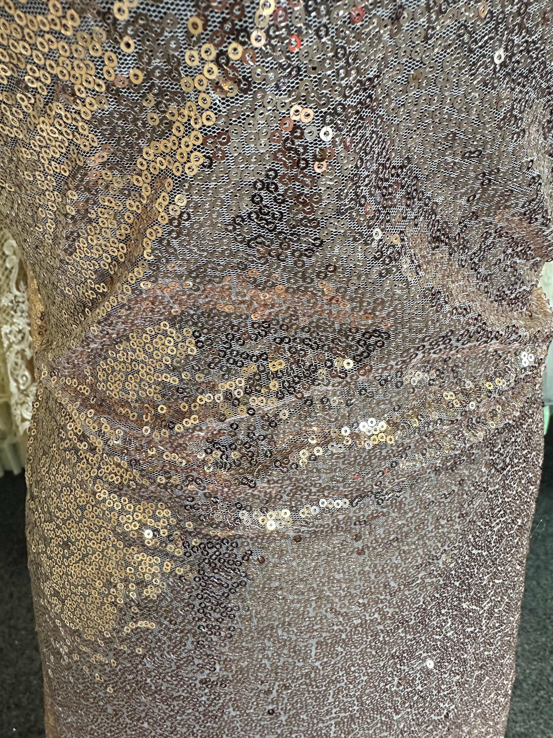 Tulle à paillettes champagne - Glow