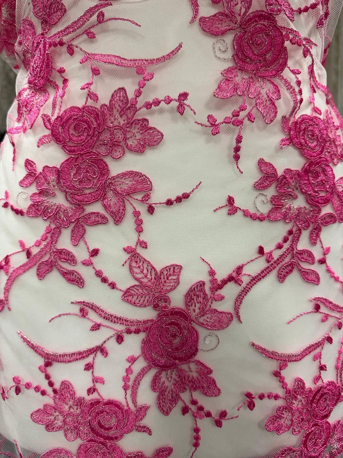 Dentelle rose bonbon - Maria.