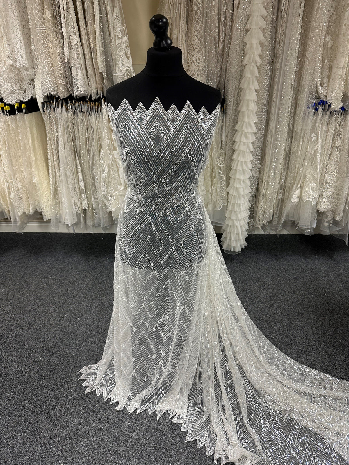 Tulle à paillettes ivoire - Angola (CF Amelia)