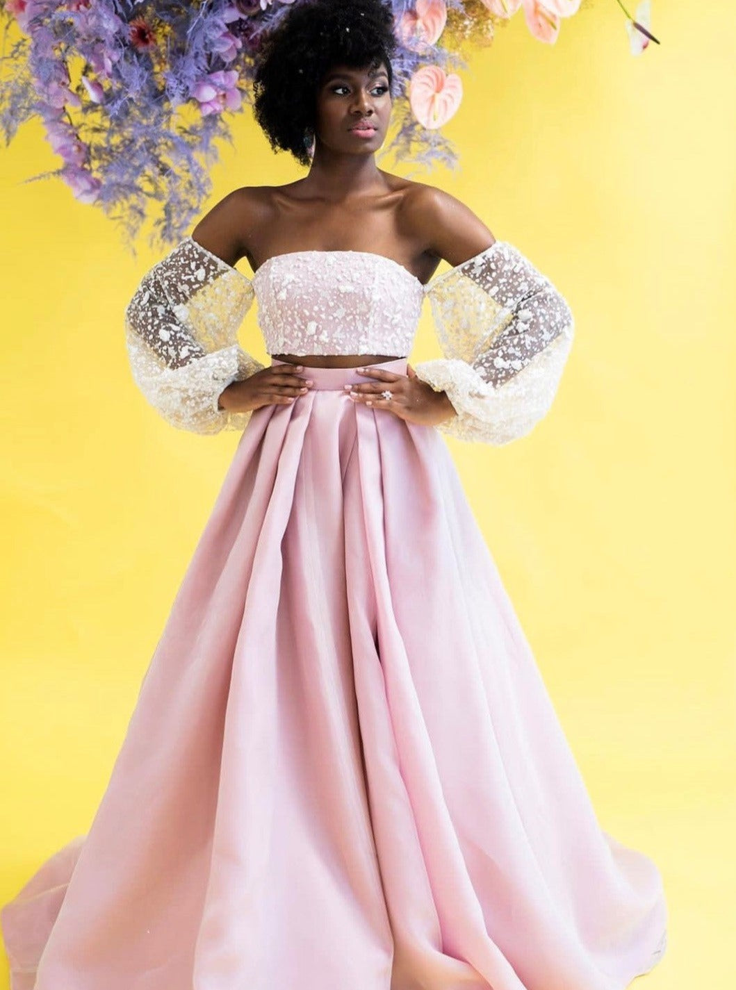 Dentelle pailletée ivoire - Doreen