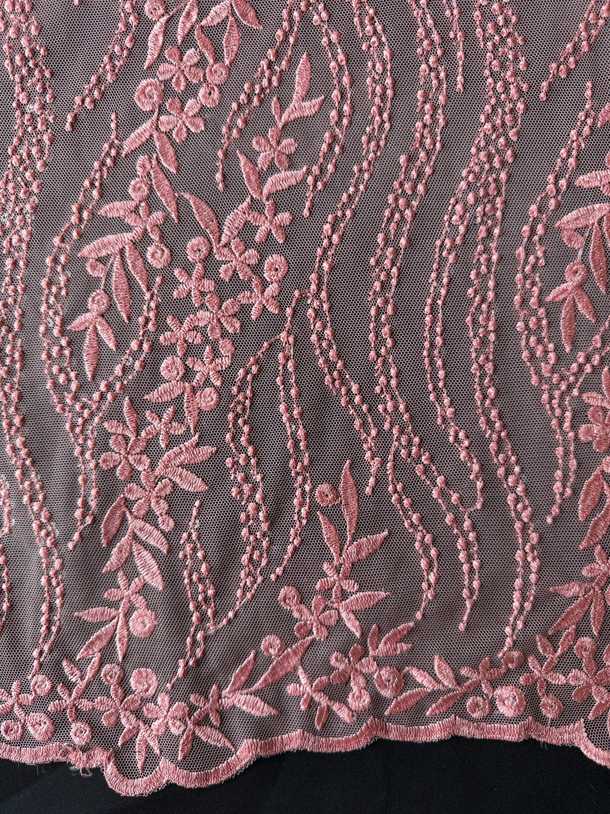 Dentelle à paillettes roses - EB3051