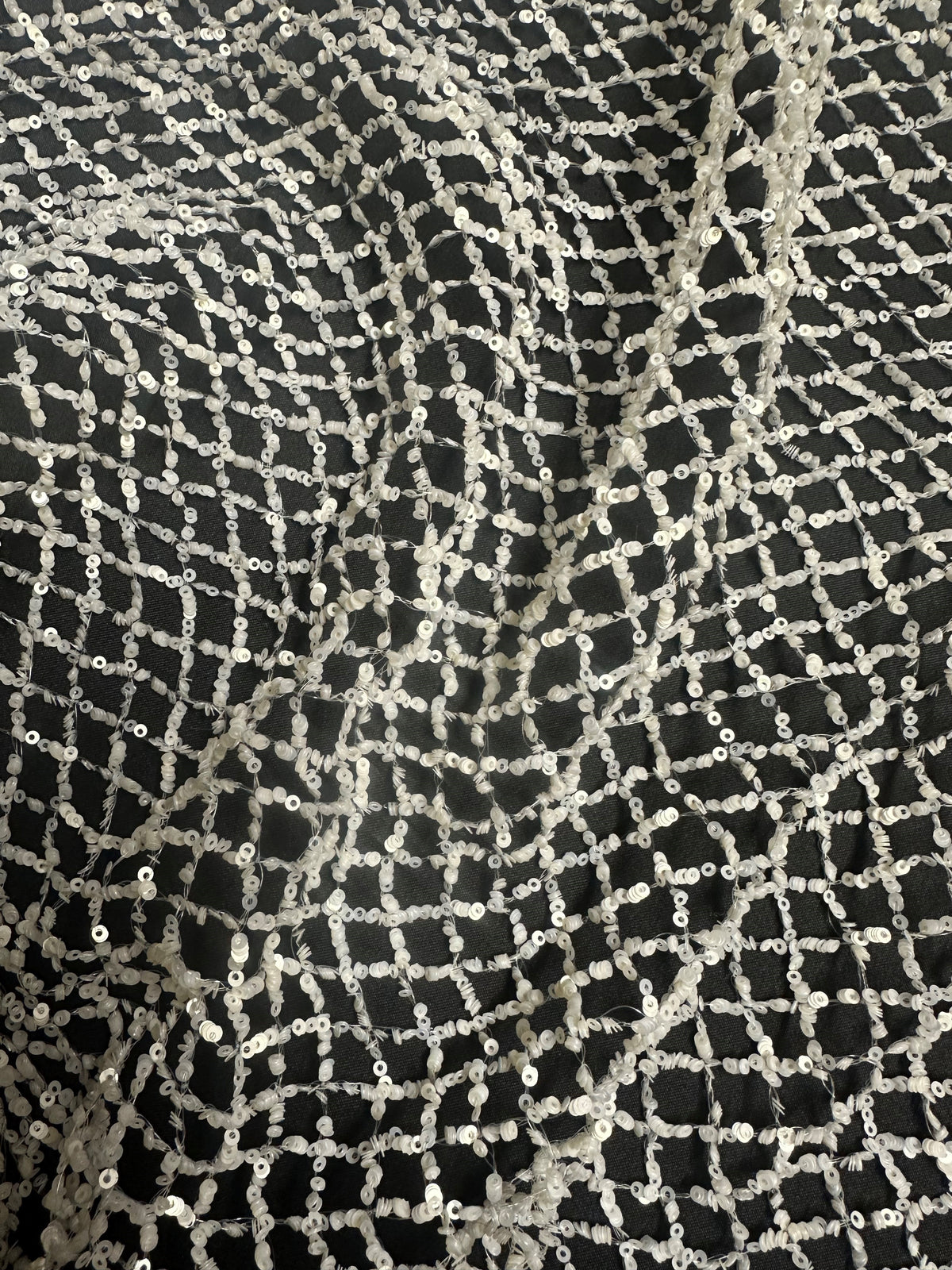 Filet à paillettes et perles ivoire - Maeve