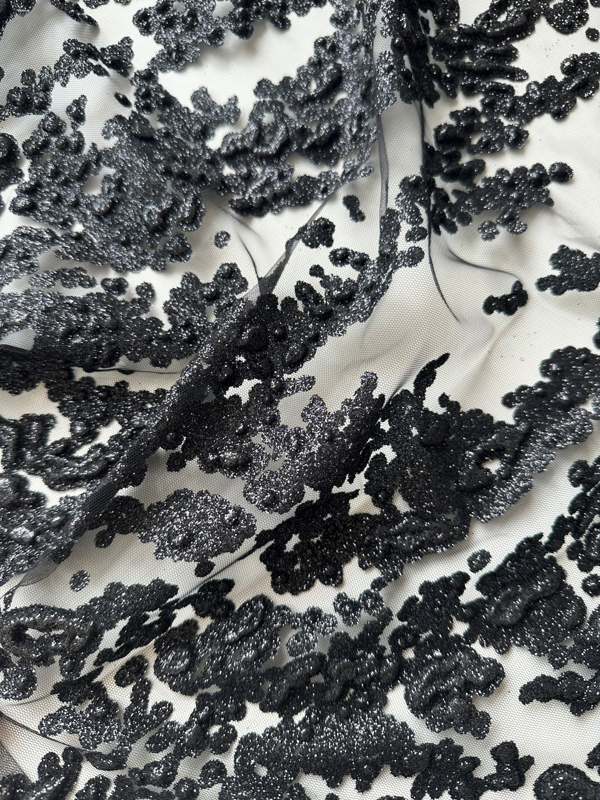 Tulle pailleté noir - Adair